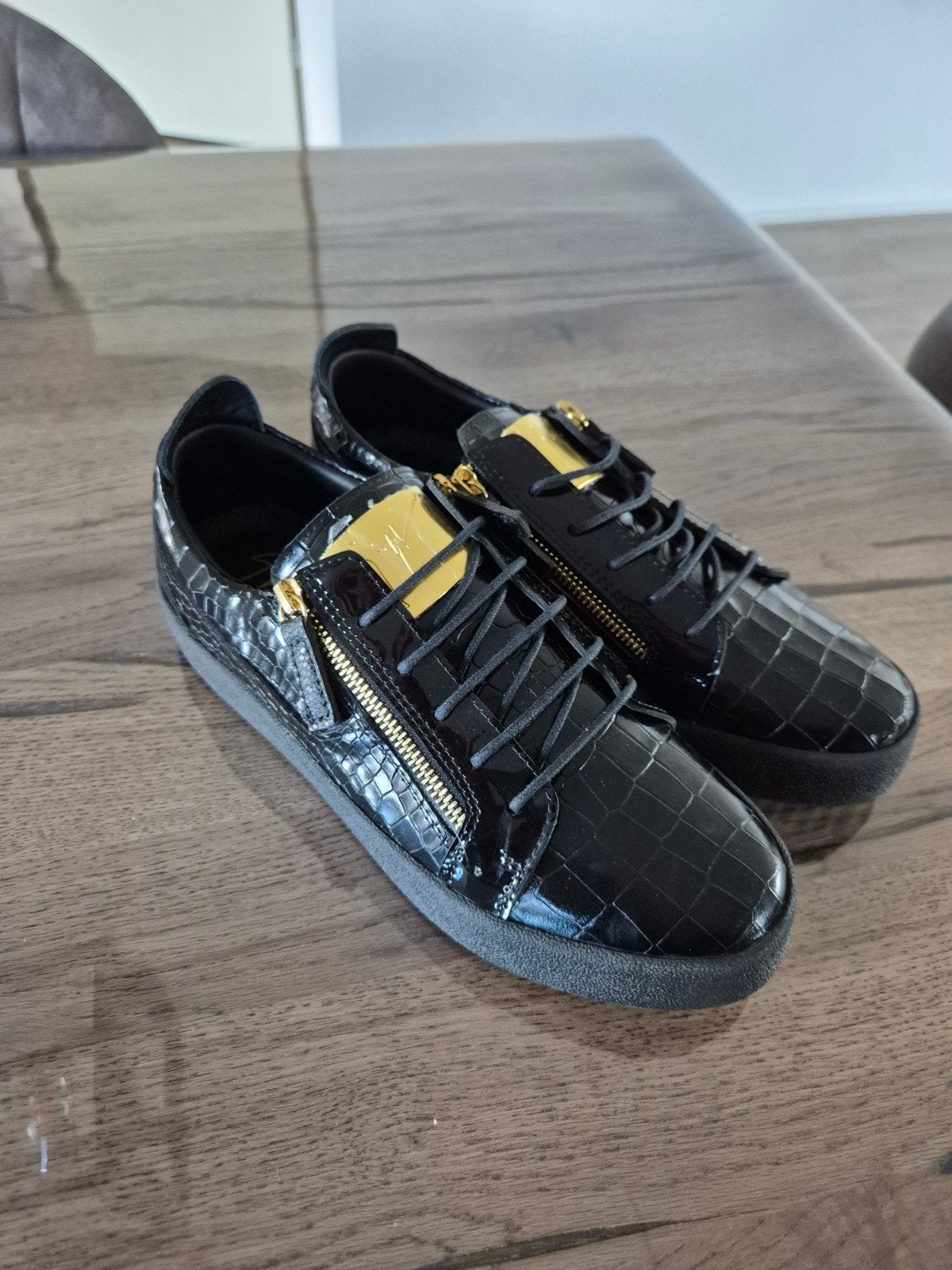 Giuseppe Zanotti sneakers zwart krokodillenleer maat 43, Zwart, Giuseppe Zanotti, Ophalen of Verzenden, Sneakers of Gympen