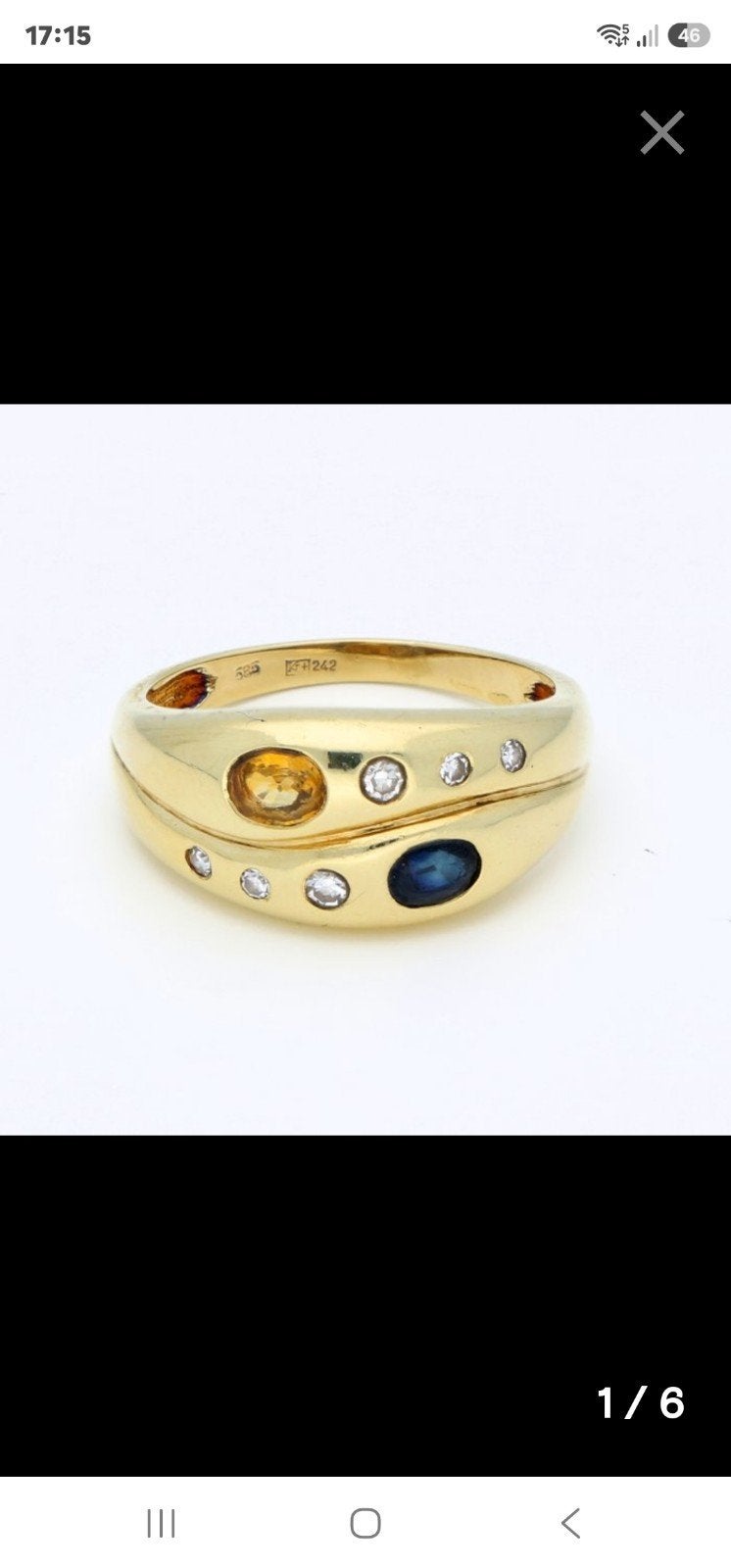 gouden ring, Geel, Ophalen of Verzenden, Dame, Goud