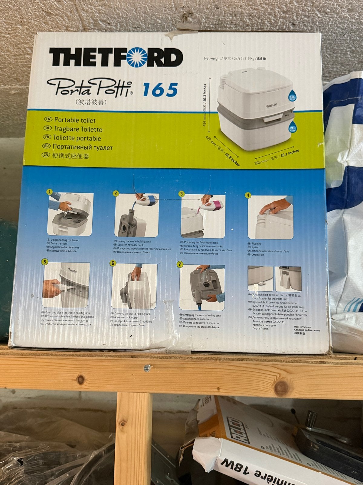 Thetford Porta Potti 165 Mobiel Toilet - Nieuw in doos, Ophalen of Verzenden, Nieuw