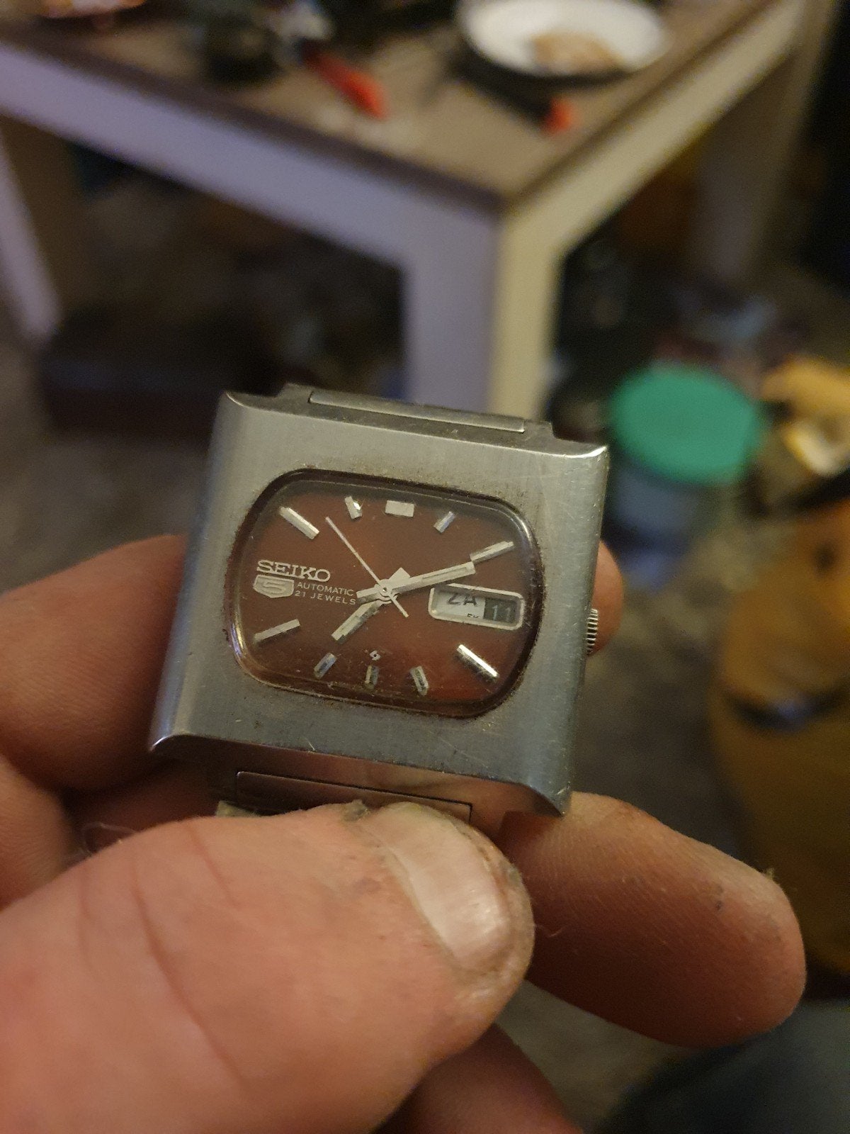 Vintage Seiko 5 Automatic "TV-dial" 6119-5401, Staal, Met bandje, Polshorloge, 1960 of later