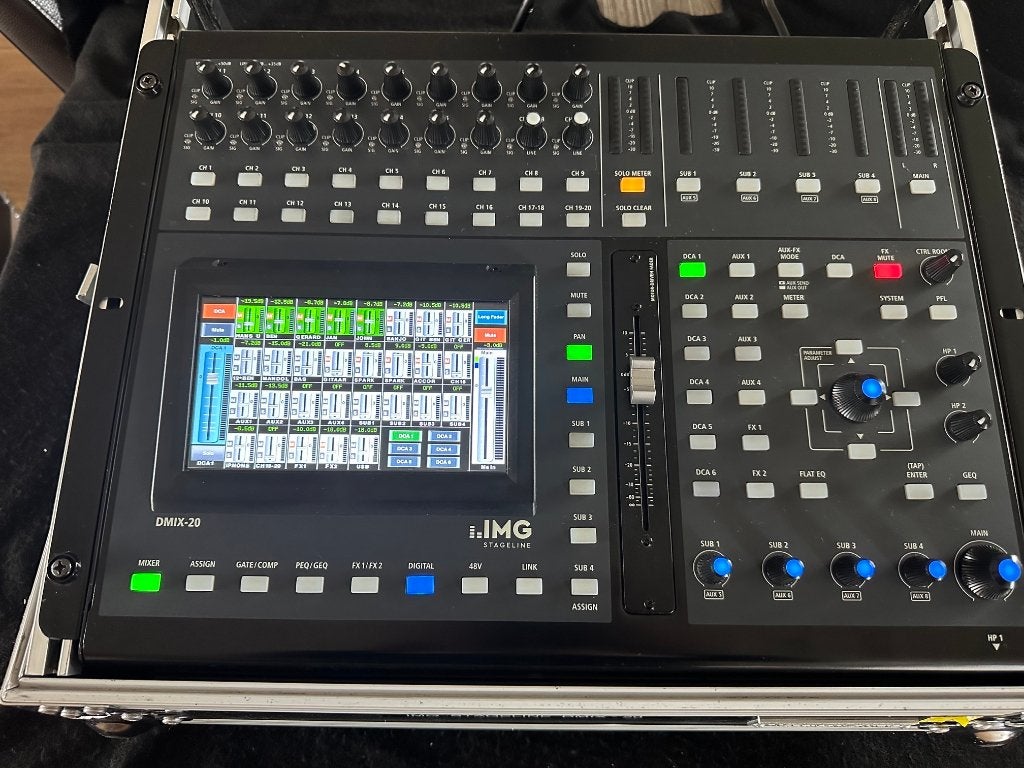 IMG Stageline DMIX-20 digitale mixer + Dante en Wifi, Ophalen, Zo goed als nieuw, 20 kanalen of meer