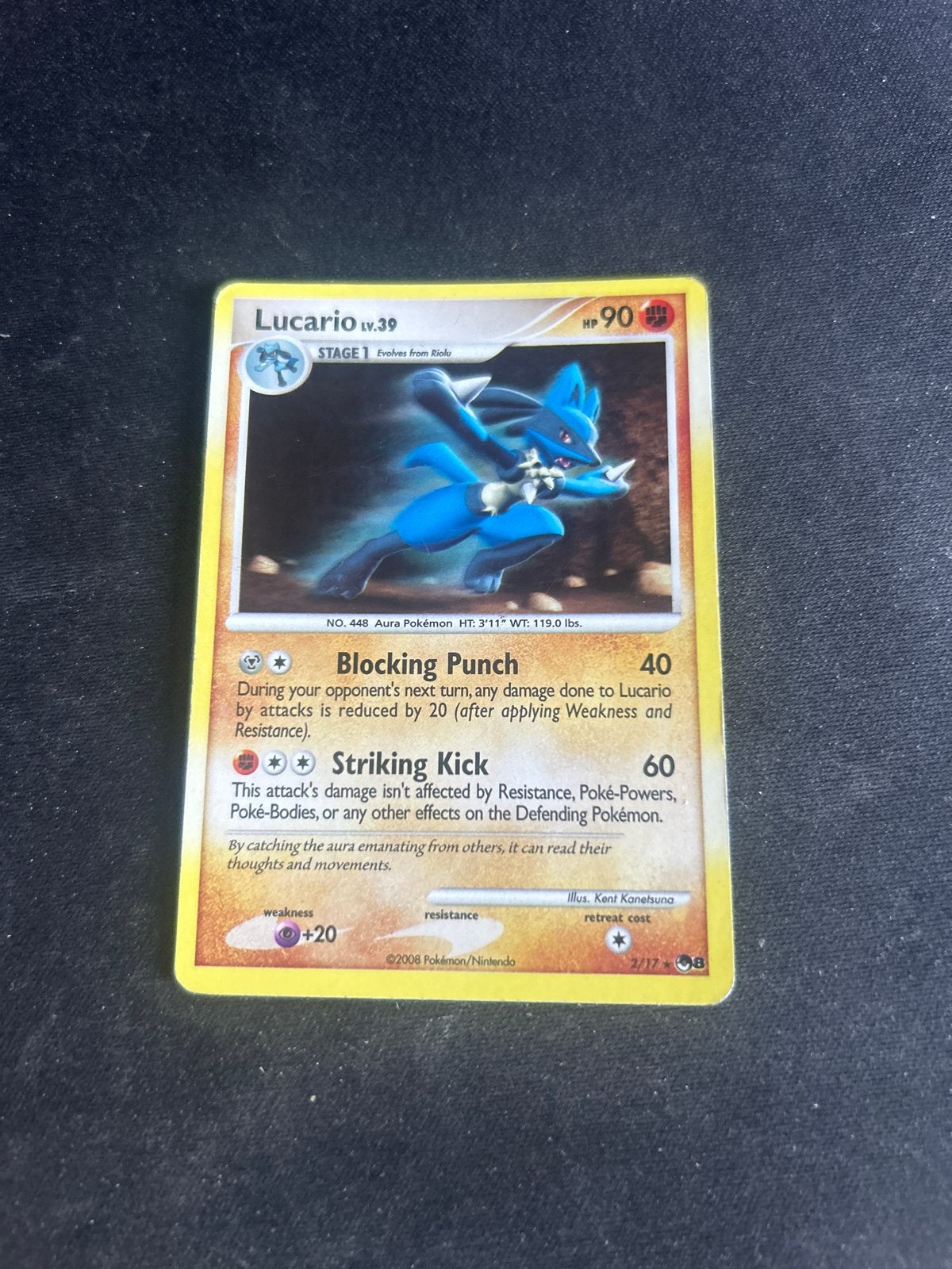 Lucario LV.39 Pokémon Kaart (2008 POP Series) - Goede Staat, Ophalen of Verzenden, Gebruikt, Losse kaart