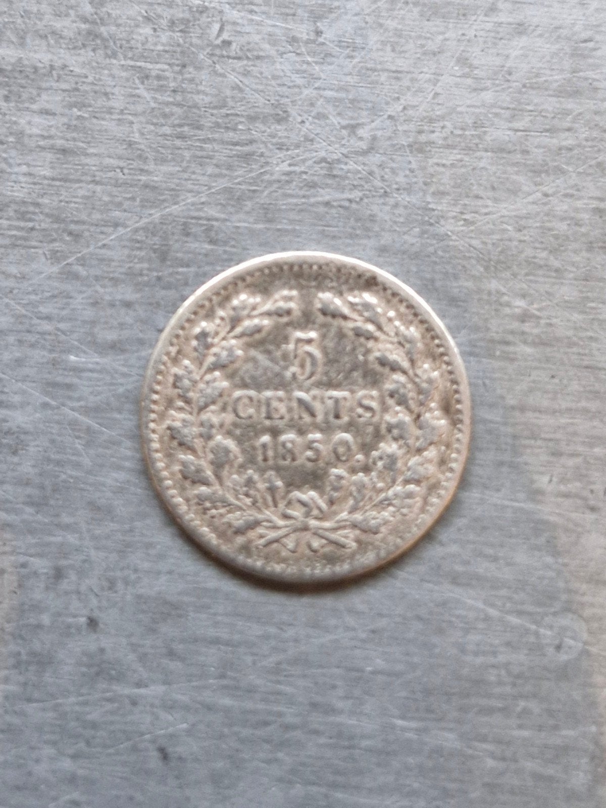 Zilveren 5 Cents munt Willem III uit 1850, Koning Willem III, Zilver, Ophalen of Verzenden, Losse munt