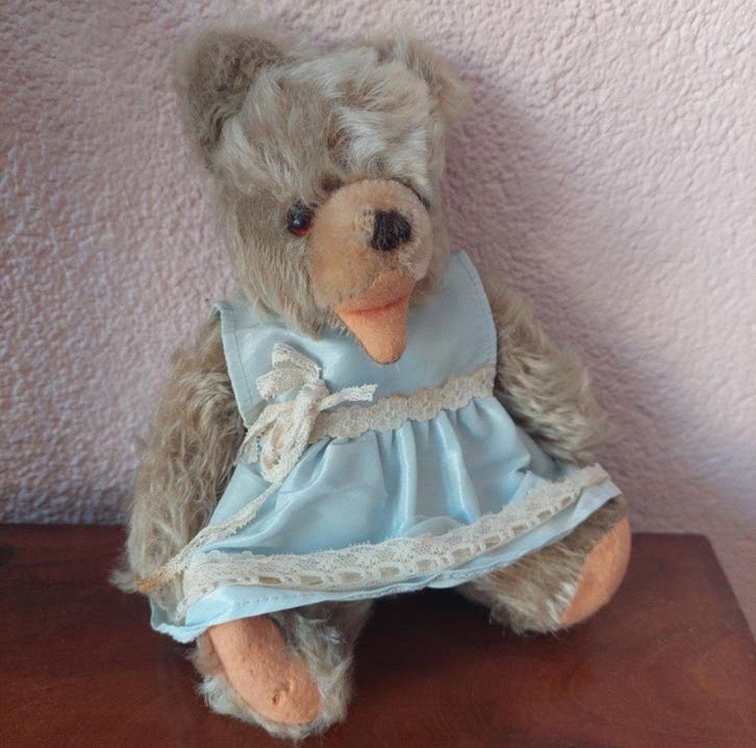 Vintage Steiff Zotty Beer jaren '50 - 25 cm met jurkje, Ophalen of Verzenden