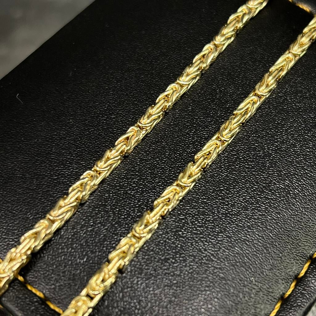 14 karaat gouden koningsketting massief schakel italy, Sieraden, Tassen en Uiterlijk, Kettingen, Nieuw, Goud, Ophalen of Verzenden