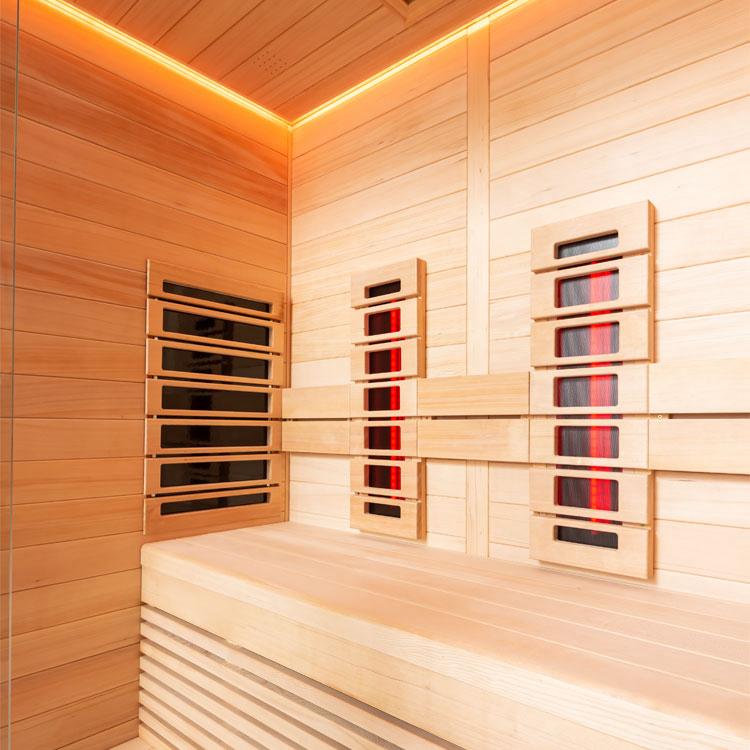 LUXE INFRAROOD SAUNA | 2-3 PERSONEN | 150X110 | HEMLOCK, Info@inner-stillness.nl, Verzenden, 7665VB, Inner Stillness Wellness Retreat B.V