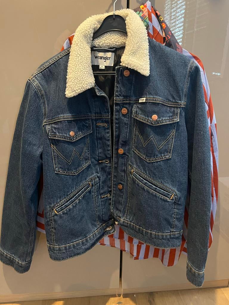 Wrangler jeans jasje met teddy kraag, Ophalen of Verzenden, Nieuw, Blauw