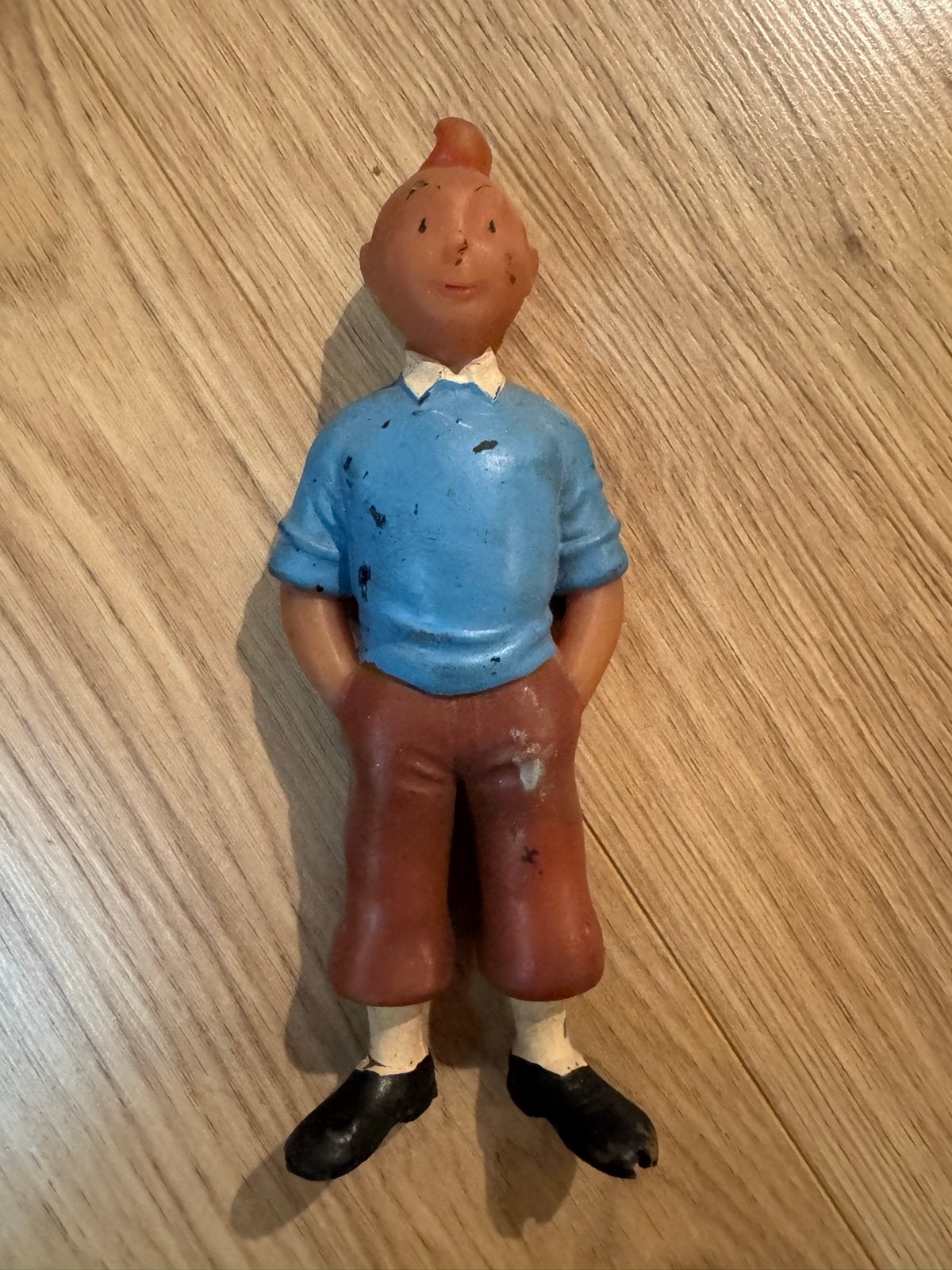 Vintage Kuifje Tintin Pouët-Pouët piepfiguur 1960 – werkend, Verzamelen, Ophalen of Verzenden, Gebruikt
