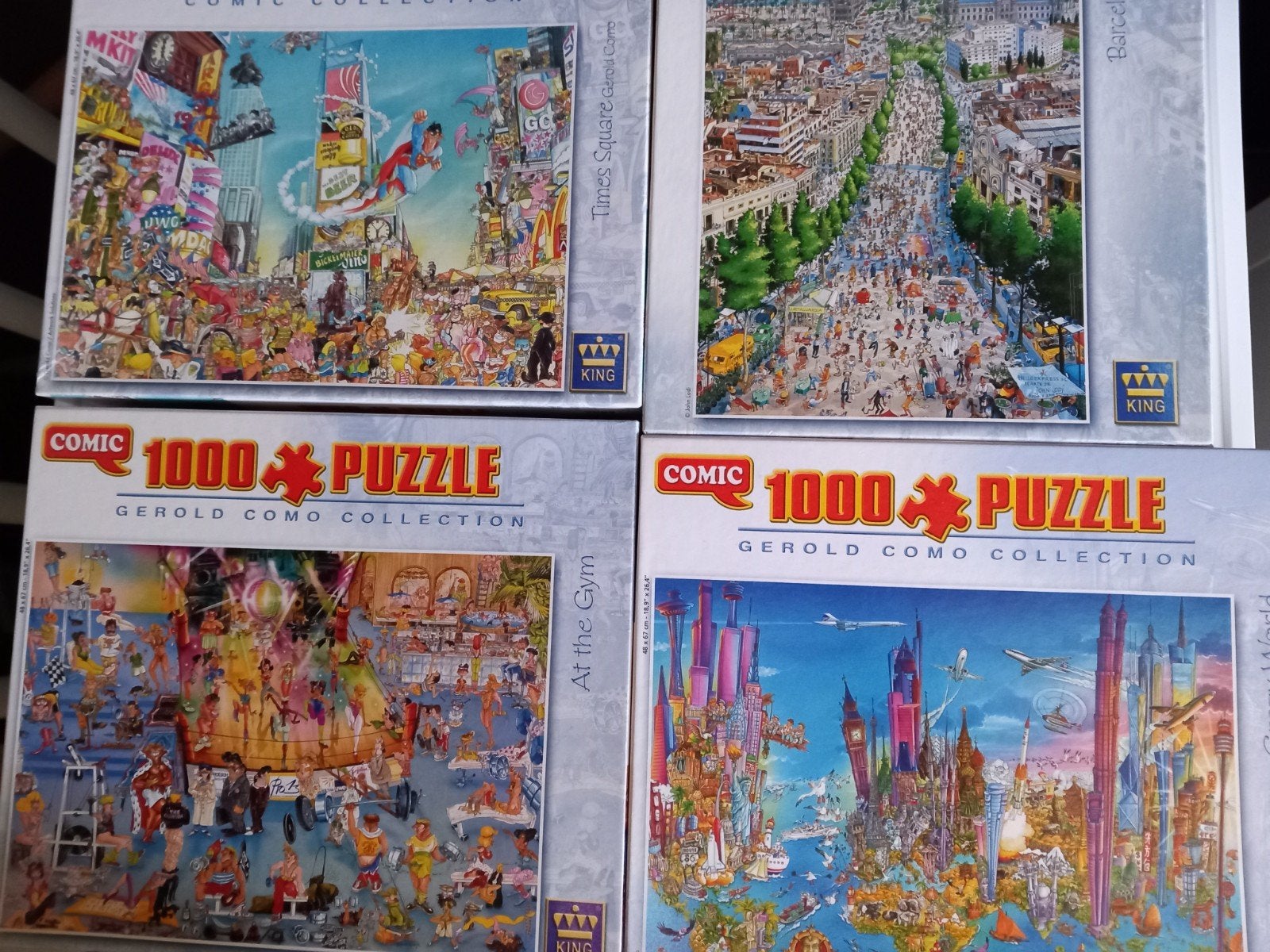 4x puzzel. Comic-King., Ophalen of Verzenden, 500 t/m 1500 stukjes, Zo goed als nieuw, Legpuzzel