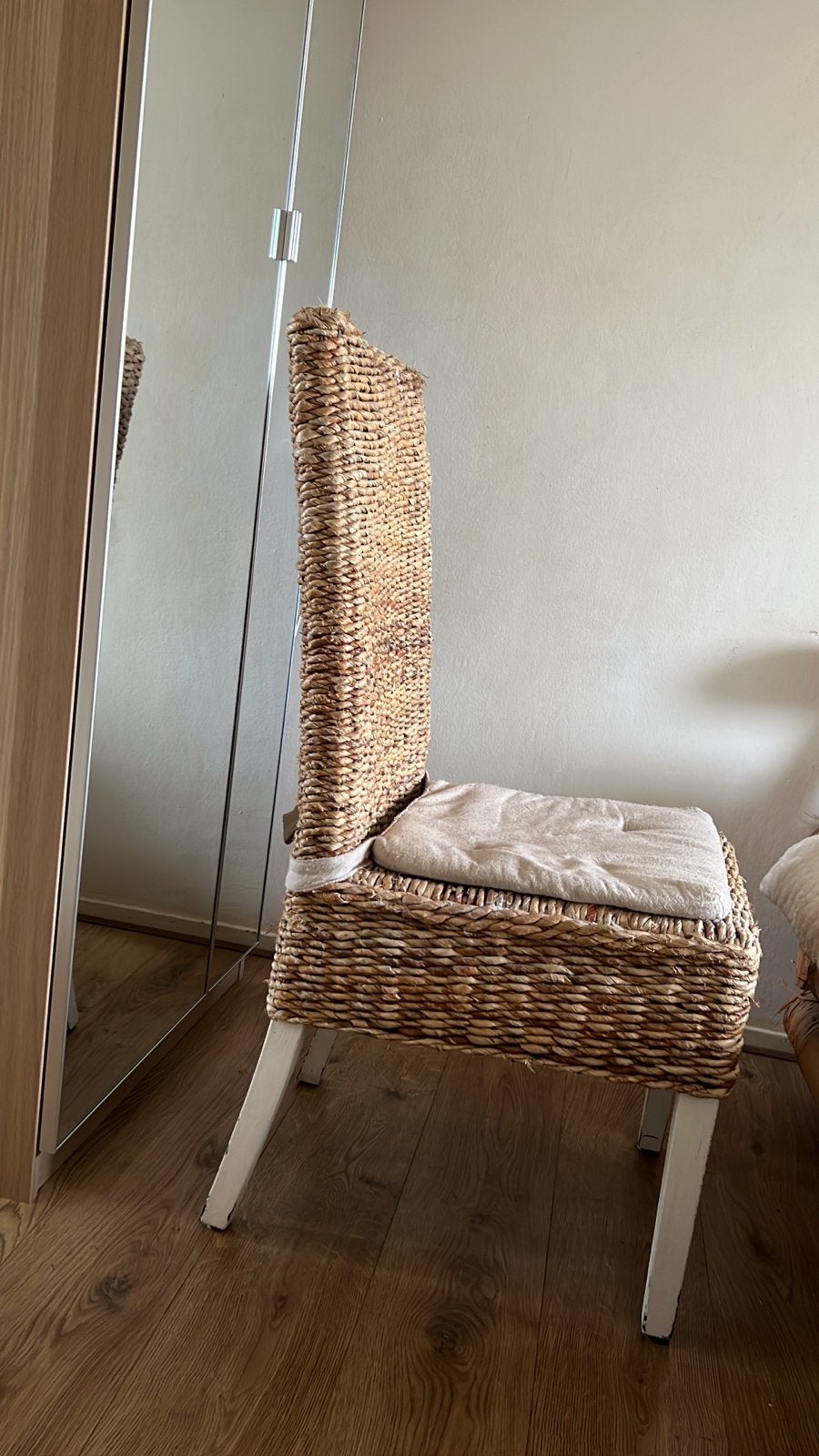 stoelen met kussen 4x GRATIS, Ophalen, Gebruikt, Bruin, Riet of Rotan