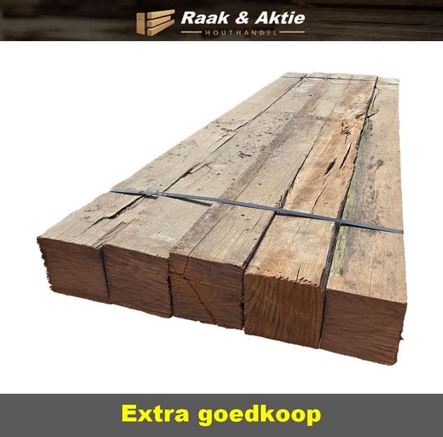 5 Hardhouten palen 15x15 cm 2.50 m lang - nr: HB244