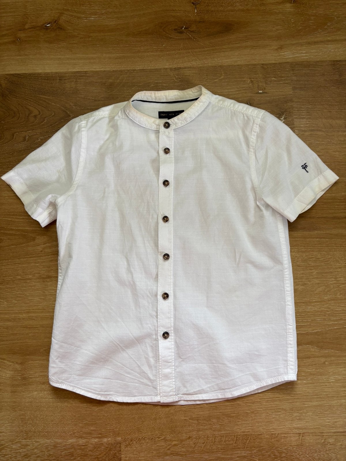 Overhemd korte mouw wit maat 122, Kinderen en Baby's, Kinderkleding | Maat 122, Ophalen of Verzenden, Overhemd of Blouse