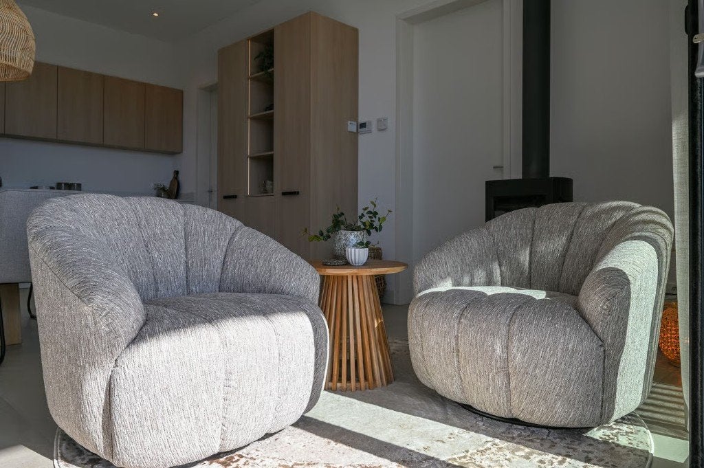 Fauteuil Sagno - 2 stuks – 88 x 88 x 76 cm, Huis en Inrichting, Fauteuils, Ophalen, Overige materialen, Zo goed als nieuw, 75 tot 100 cm