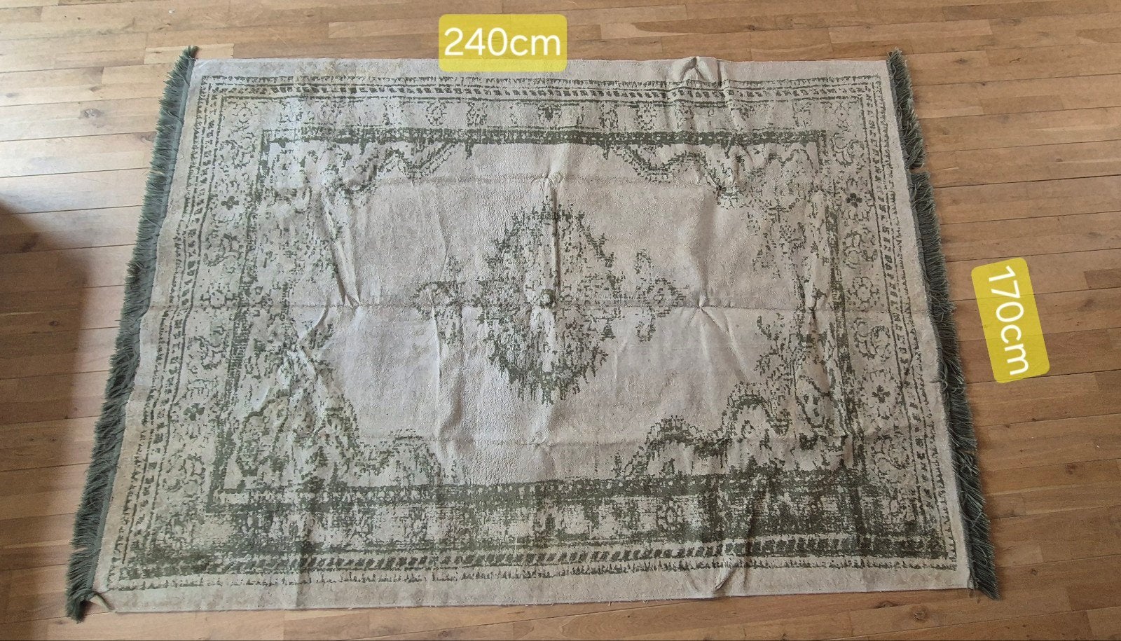 Groot vloerkleed met oosters patroon - 240x170cm (Zuiver), Huis en Inrichting, Ophalen, Gebruikt, Groen, 150 tot 200 cm
