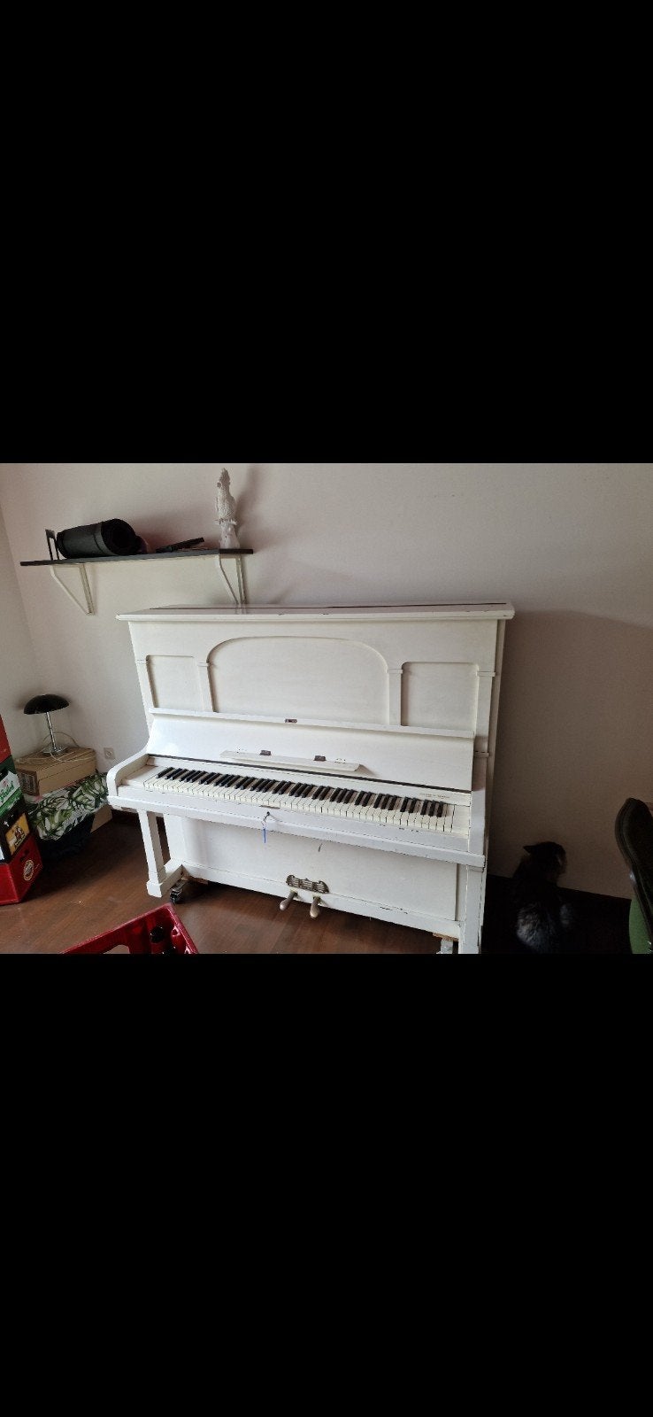 Gratis piano op wieltjes - Ophalen in Utrecht, Ophalen, Gebruikt, Wit, Piano
