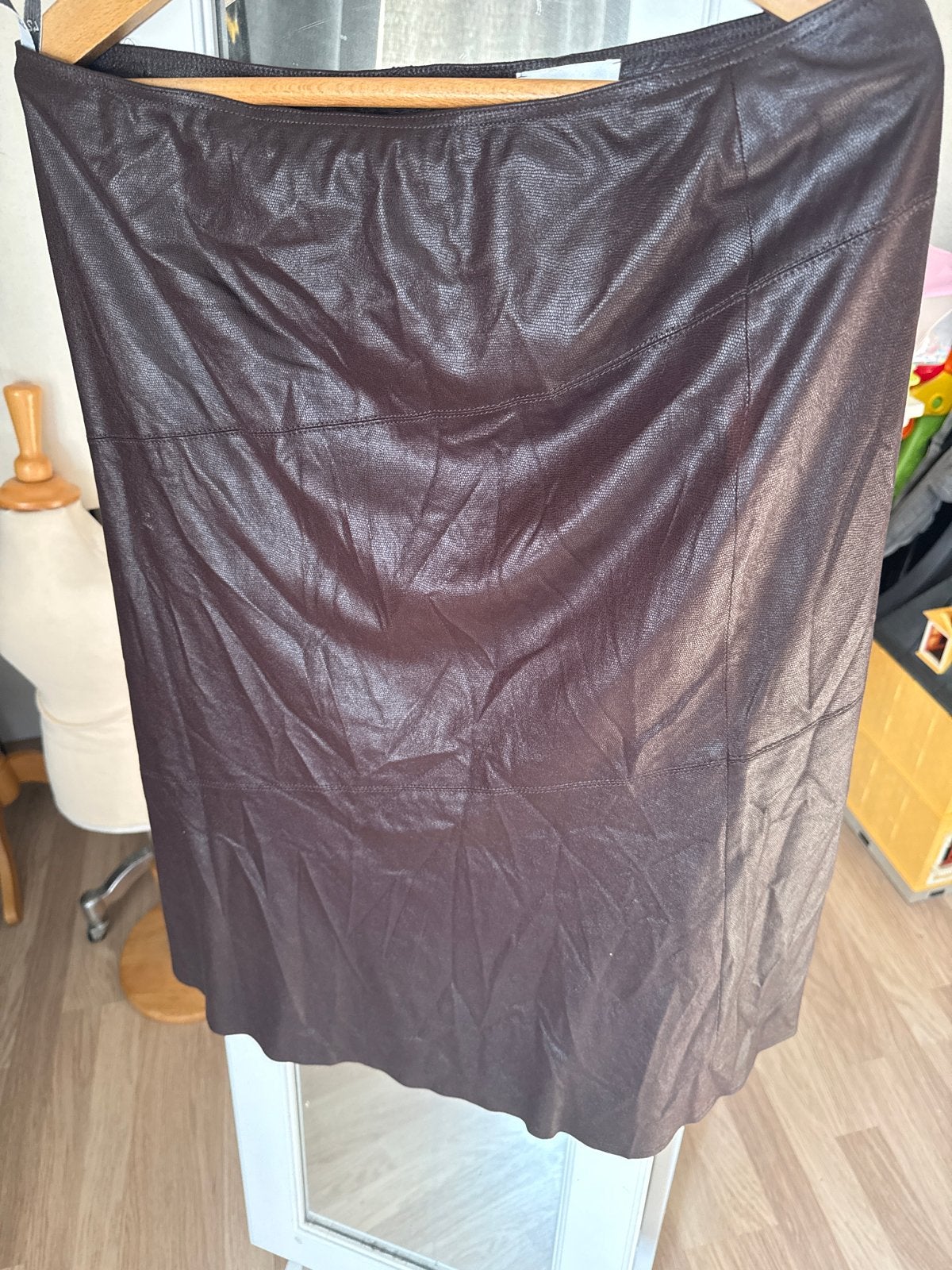 Sommermann bruine leren rok maat 42, Kleding | Dames, Bruin, Maat 42/44 (L), Ophalen of Verzenden, Zo goed als nieuw