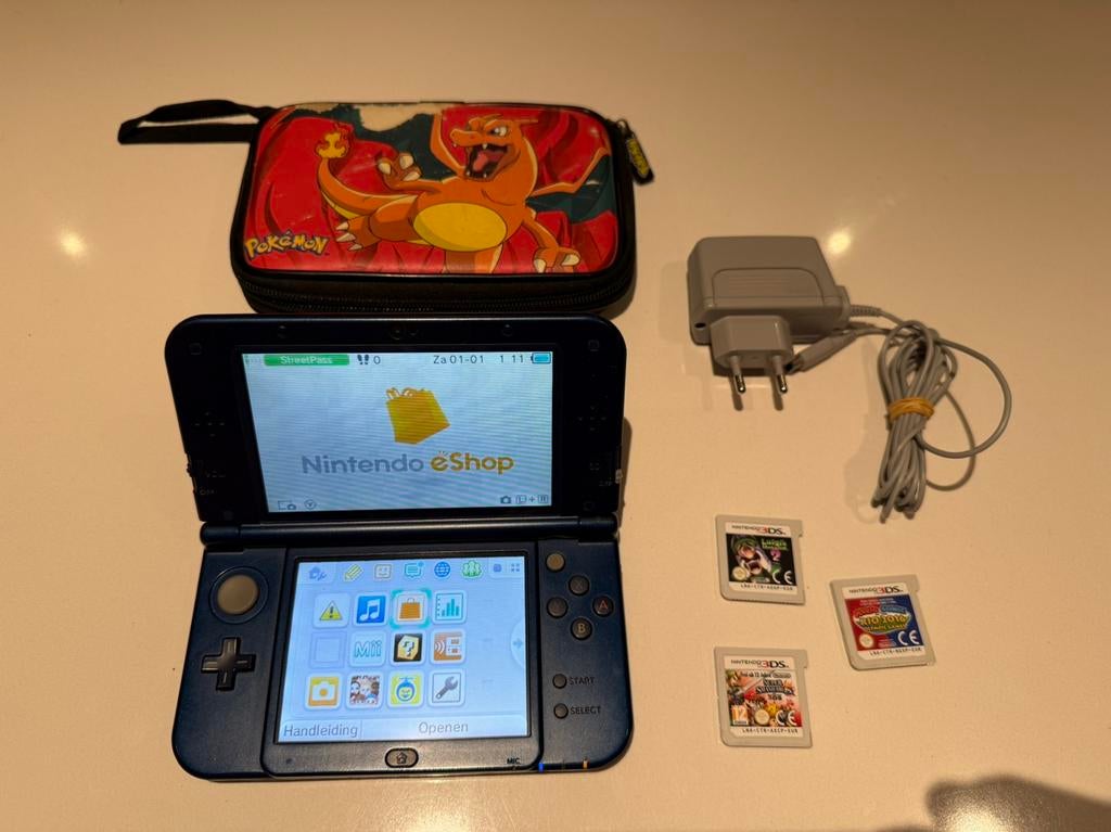 New Nintendo 3DS XL, Gebruikt, Blauw, 3DS XL, Ophalen of Verzenden