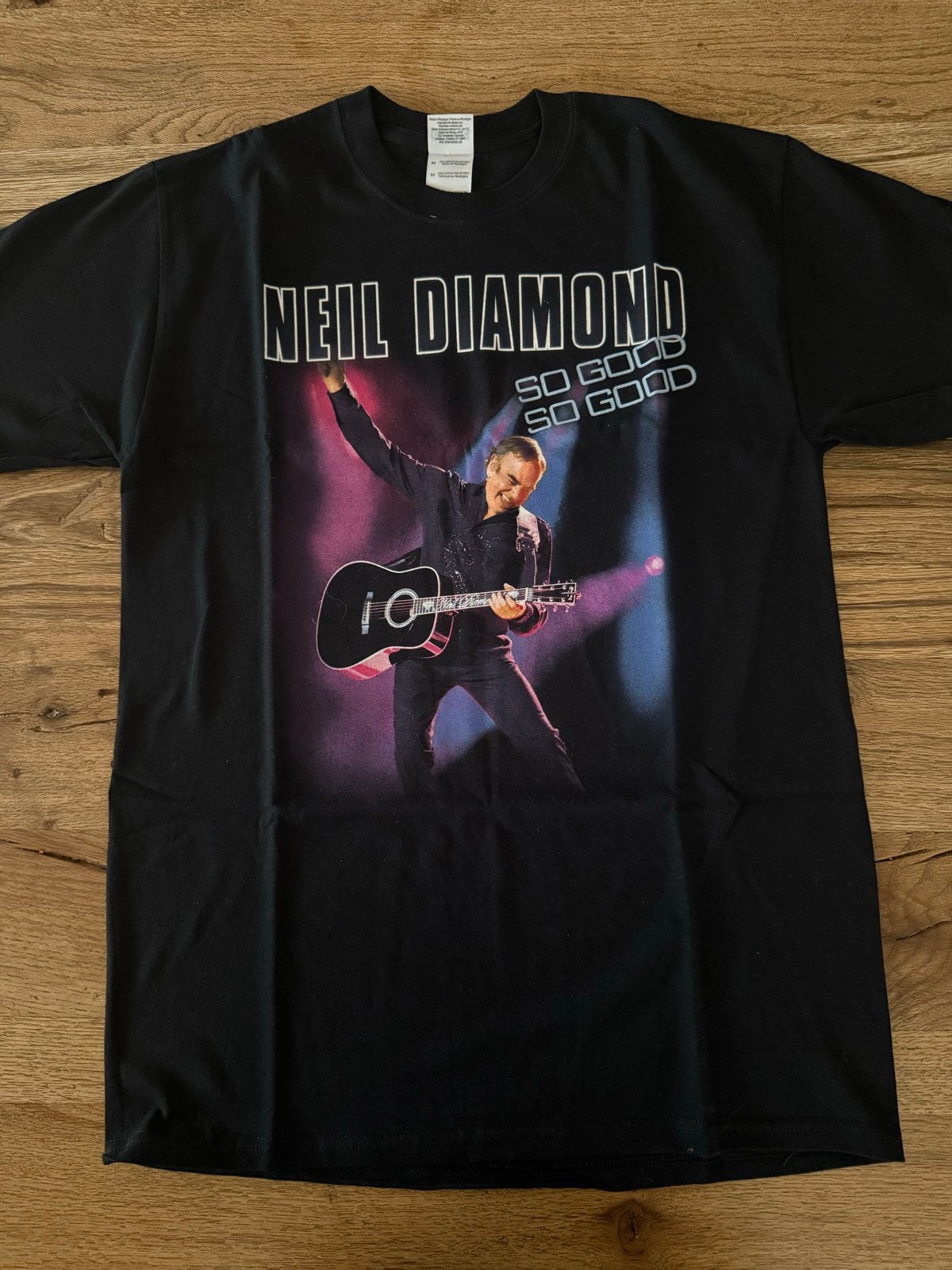 Neil Diamond 2011 World Tour T-shirt - Maat M, Ophalen of Verzenden, Zo goed als nieuw, Maat 48/50 (M), Zwart