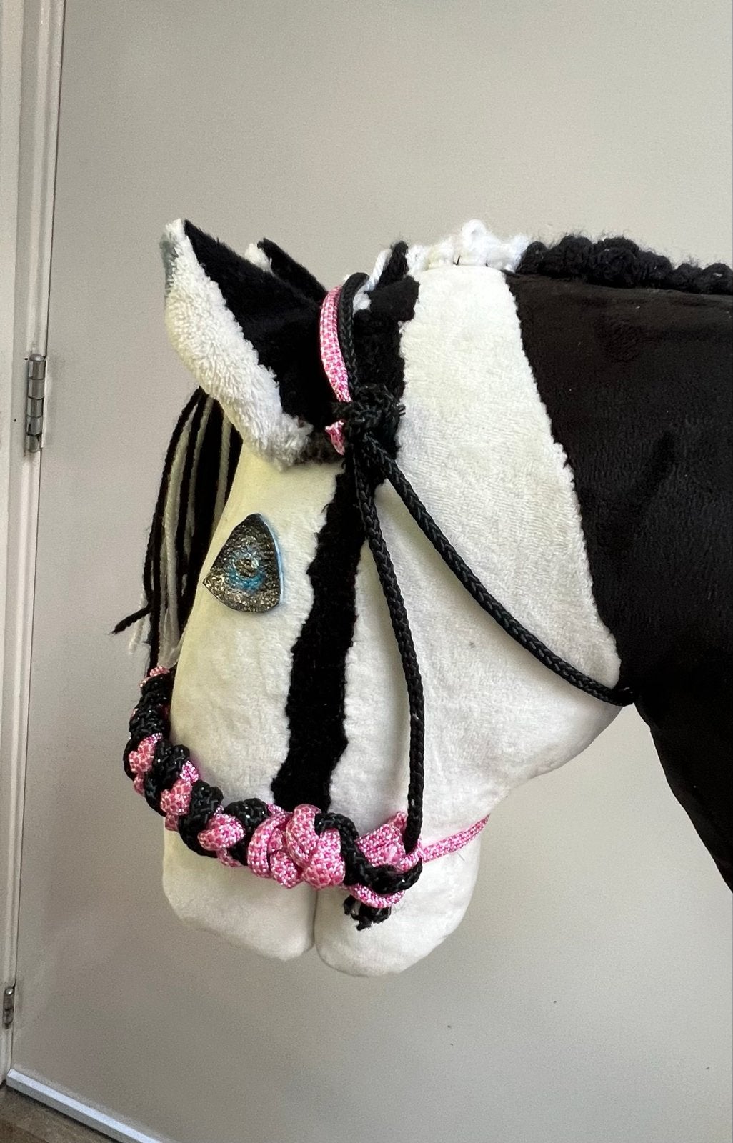 Leuk Hobby Horse Halster - Zwart/Roze, Ophalen of Verzenden, Zo goed als nieuw, Jongen of Meisje
