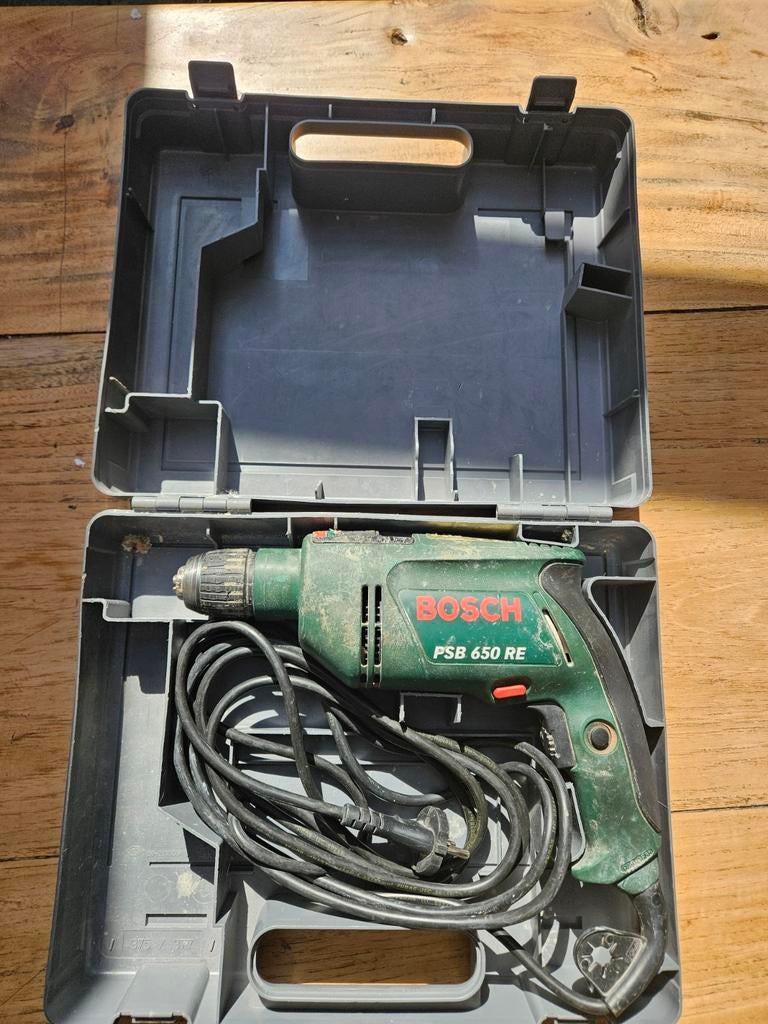 Bosch klop-boor machine met snoer PSB 650 RE, Boormachine, Ophalen of Verzenden, Variabele snelheid, Gebruikt