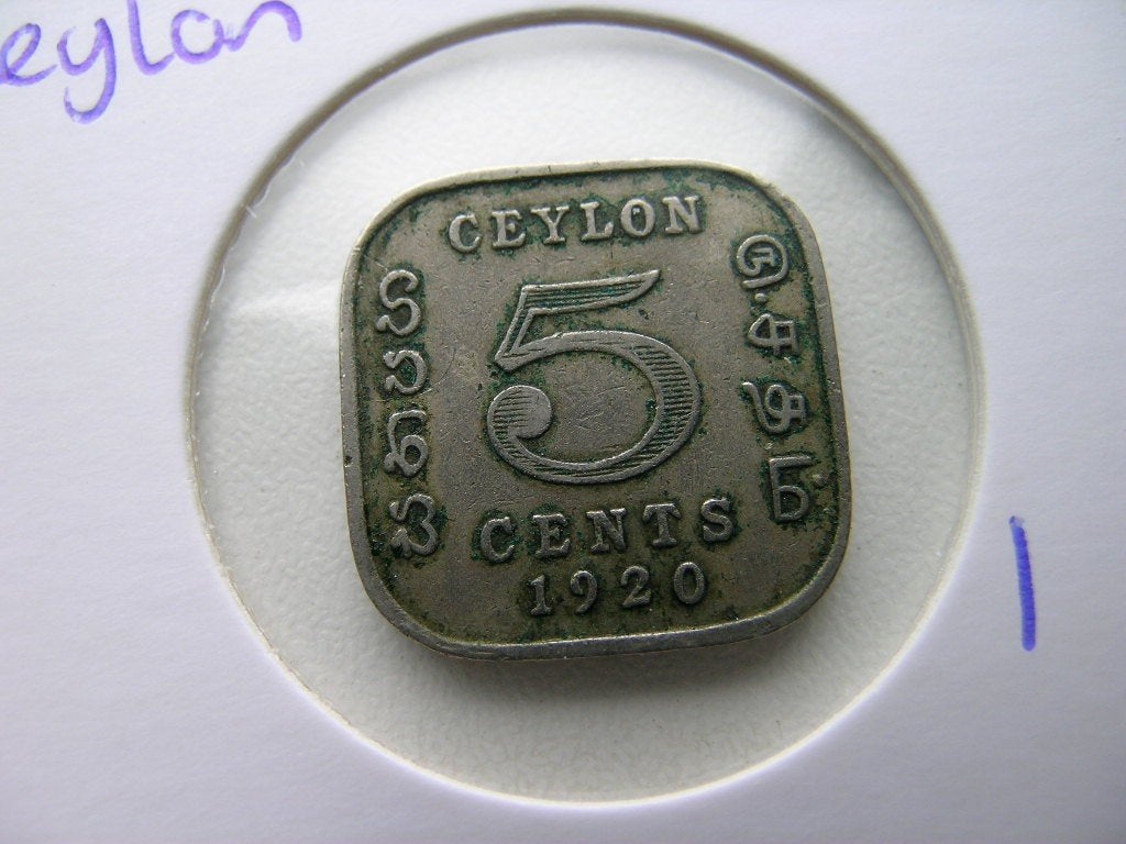5 Cents 1920 Ceylon, Postzegels en Munten, Munten | Azië, Ophalen of Verzenden, Zuid-Azië, Losse munt