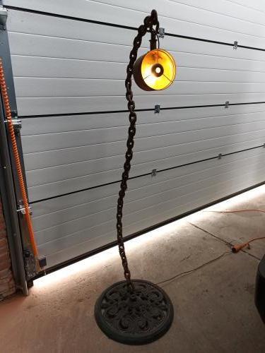 Uniek kettinglamp industrieel vloerlamp, Ophalen, Gebruikt, Nvt, Metaal