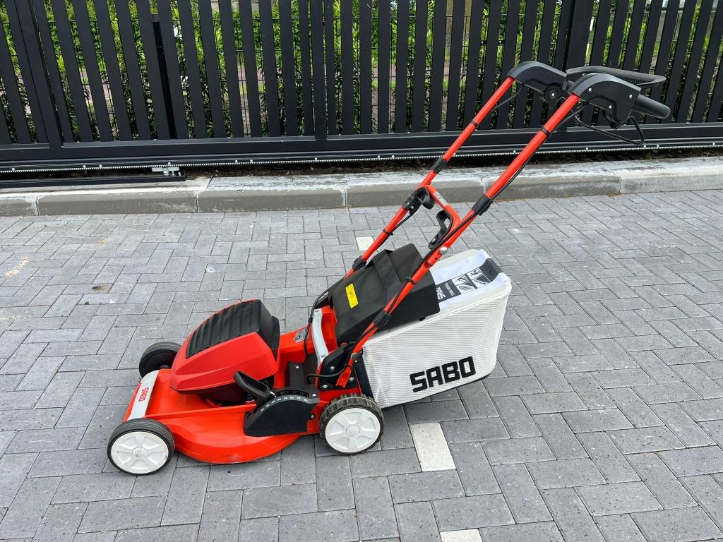 Sabo 47 accu Vario set loopmaaier, Accu-grasmaaier, Zo goed als nieuw, Opvangzak, 40 t/m 49 cm