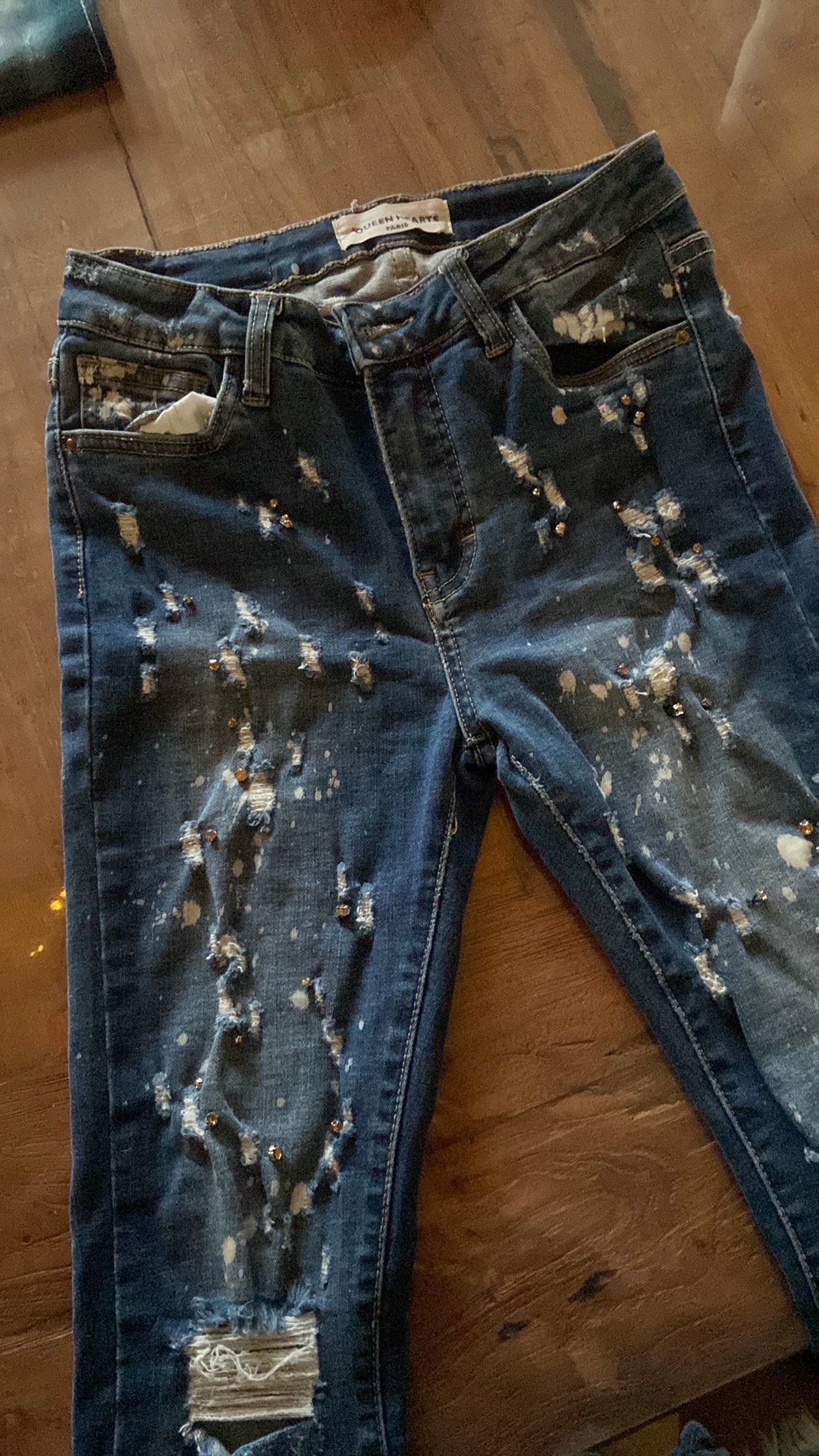 Mooie broek Queen Hearts, Zwart, Zo goed als nieuw, Lang, Ophalen