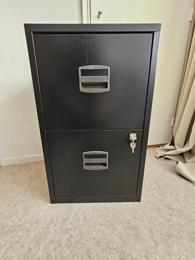 Zwarte Archiefkast met 2 Lades, Huis en Inrichting, Ophalen, Minder dan 50 cm, Nieuw, Minder dan 100 cm