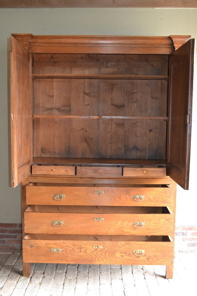 Prachtig antiek Hollands eiken houten kabinet., Verzenden