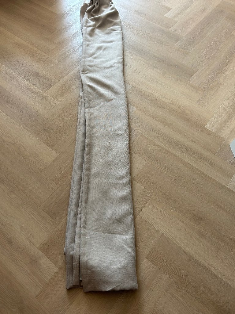 Beige gordijn met linnenlook (los, 1 stuk) – 125x230 cm, Ophalen, Gebruikt, Kwantum, 125 cm
