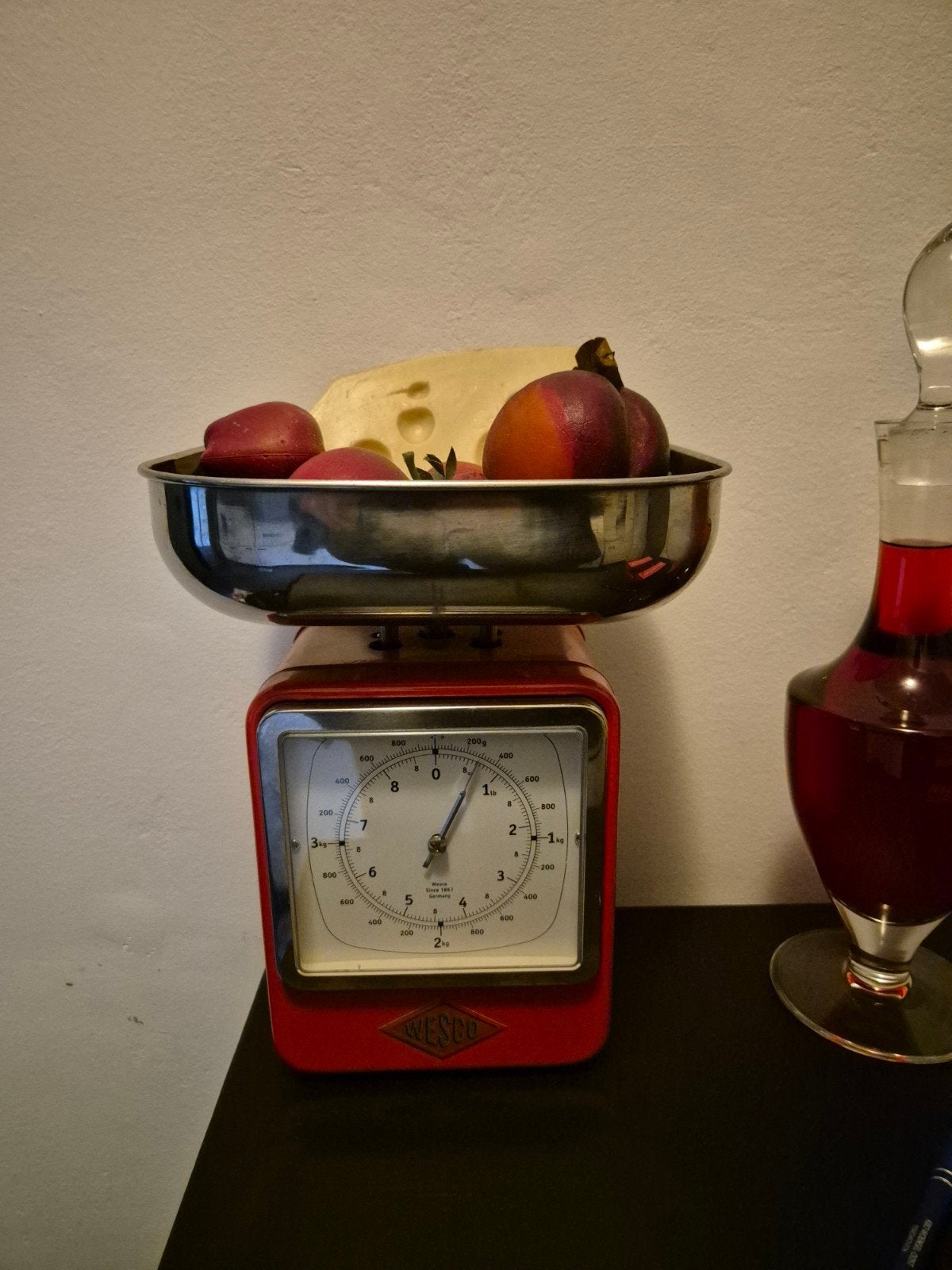 Wesco retro keukenweegschaal rood, Ophalen of Verzenden
