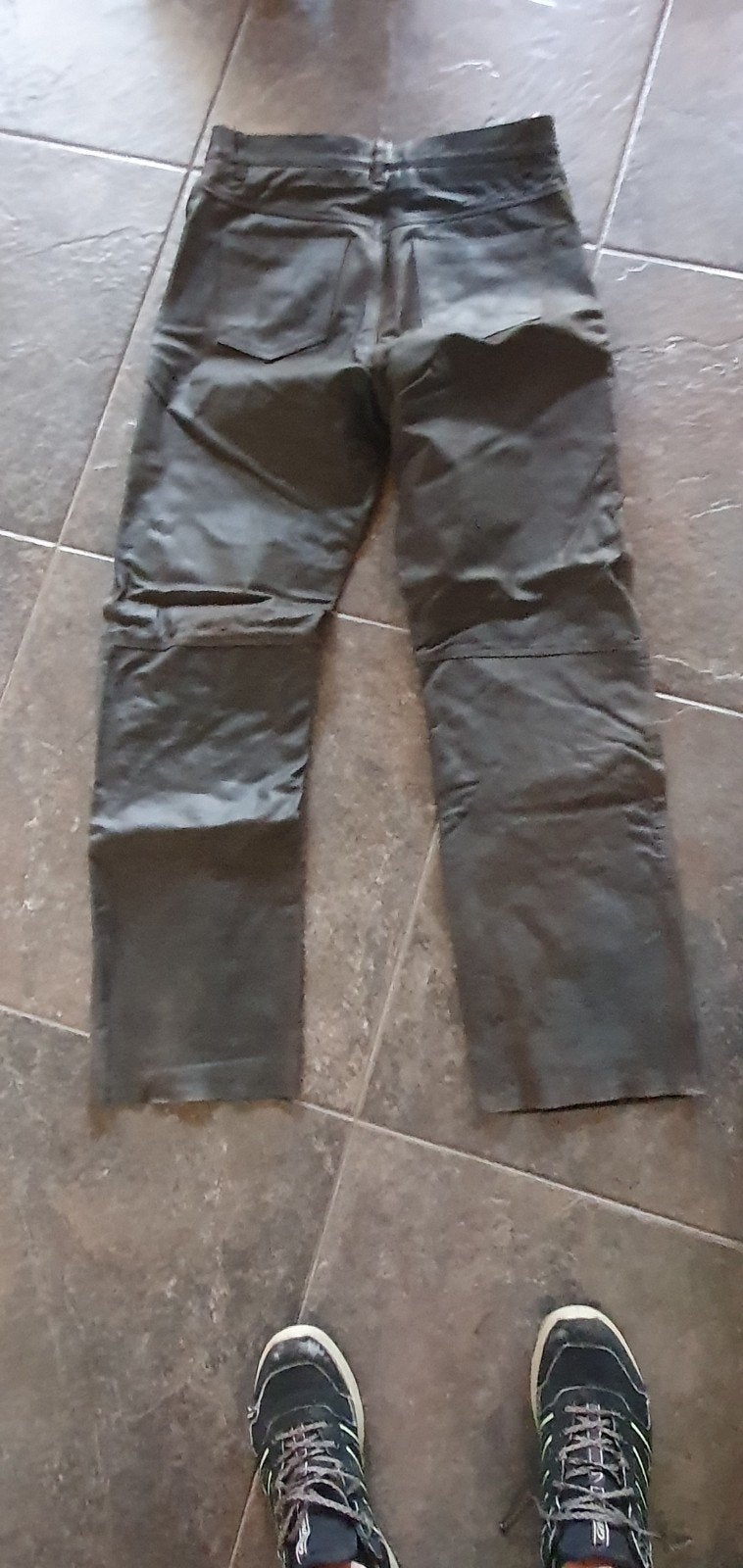 Leren dames motorbroek - Maat 32 - Donkerbruin, Kleding | Dames, Broeken en Pantalons, Ophalen of Verzenden, Gedragen, Maat 38/40 (M)