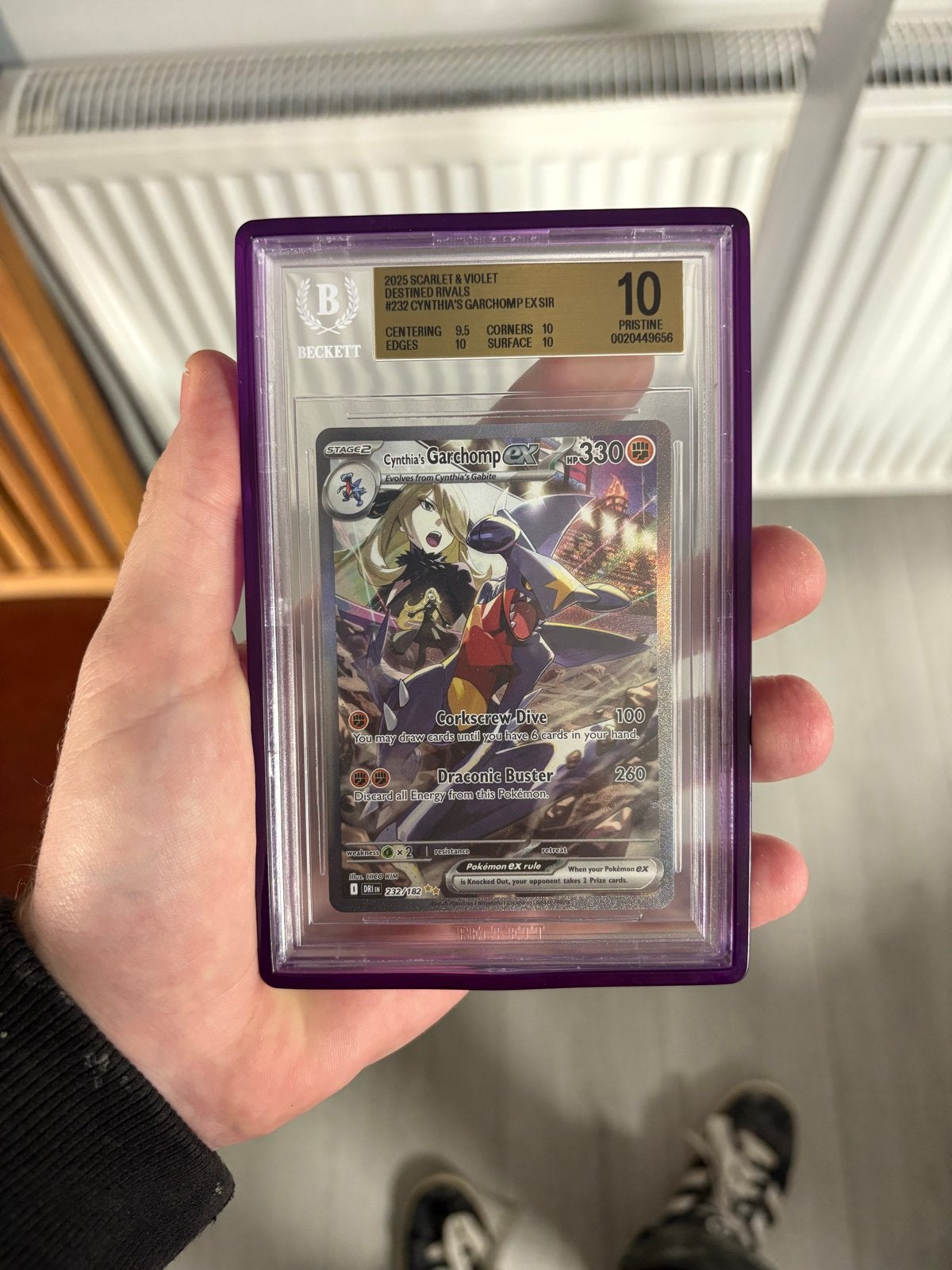 Cynthia's Garchomp ex (DRI 232) Beckett 10 - Pokémon Kaart, Ophalen of Verzenden, Zo goed als nieuw, Losse kaart