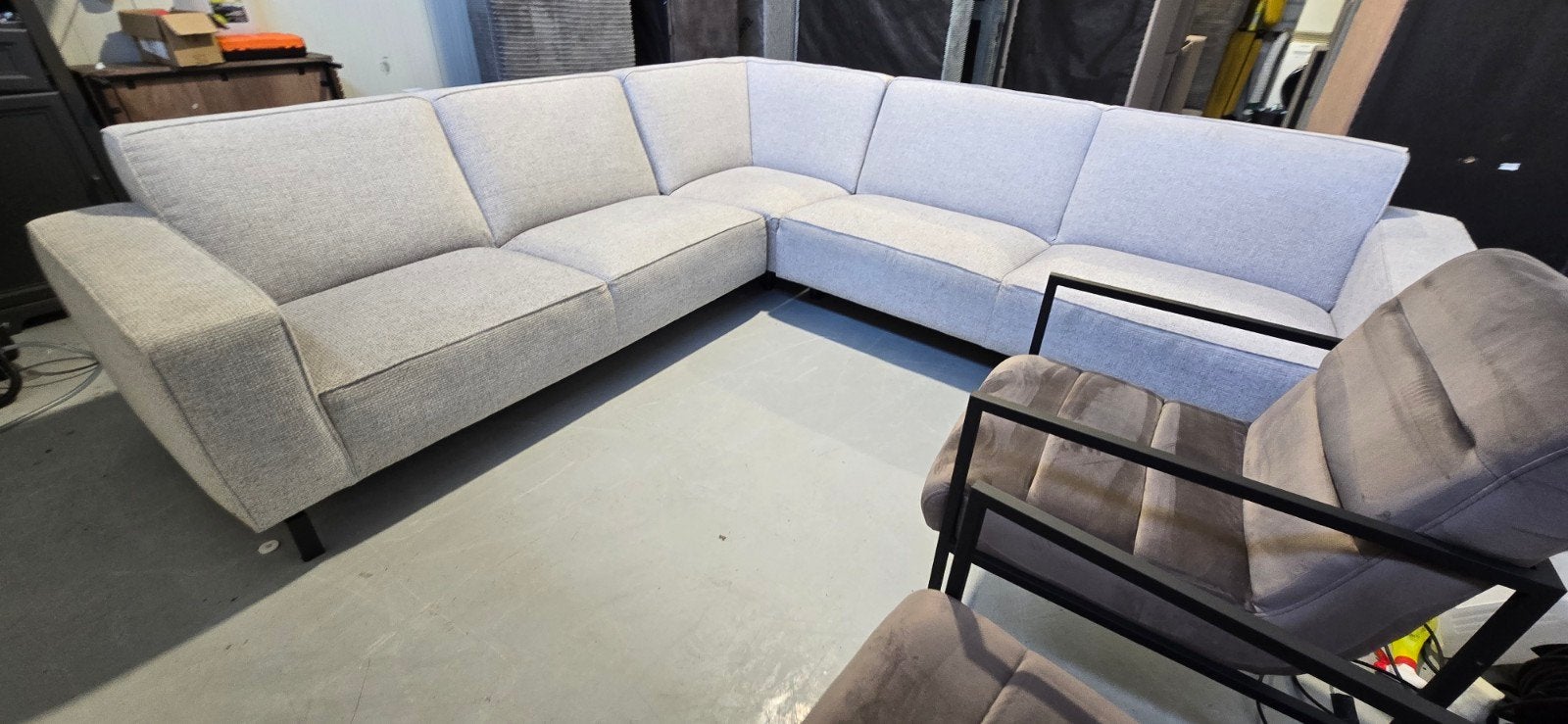 Montel 40/1 bankstel met 2 PTMD fauteuils, 300 cm of meer, 75 tot 100 cm, Ophalen of Verzenden, Stof