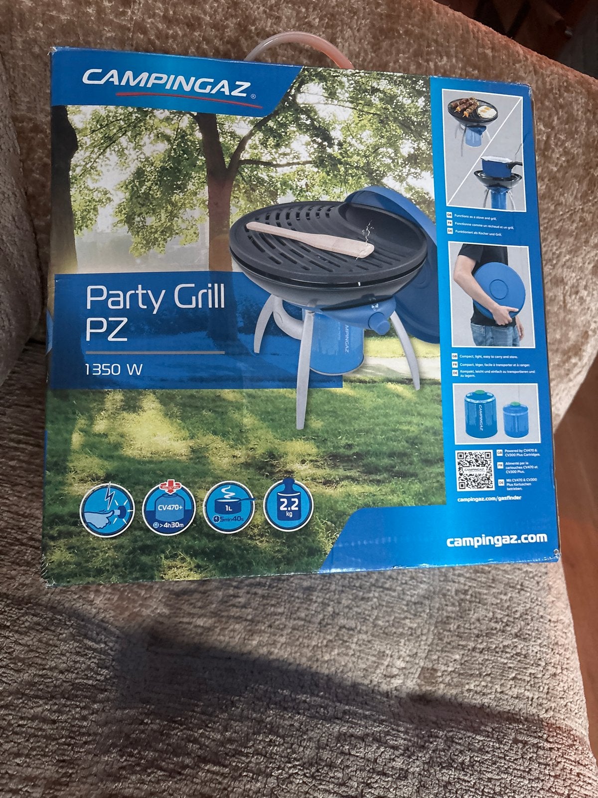 Campingaz Party Grill PZ 1350 W - Compacte Gasbarbecue, Ophalen of Verzenden, Gebruikt