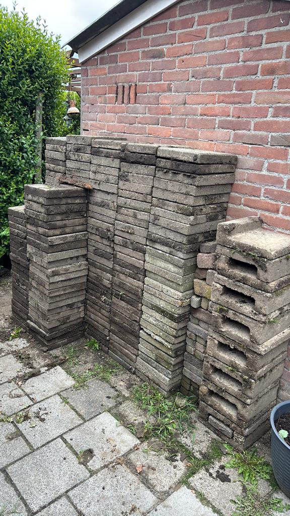 30 x 30 tuintegels, Ophalen, Gebruikt, Beton, Terrastegels