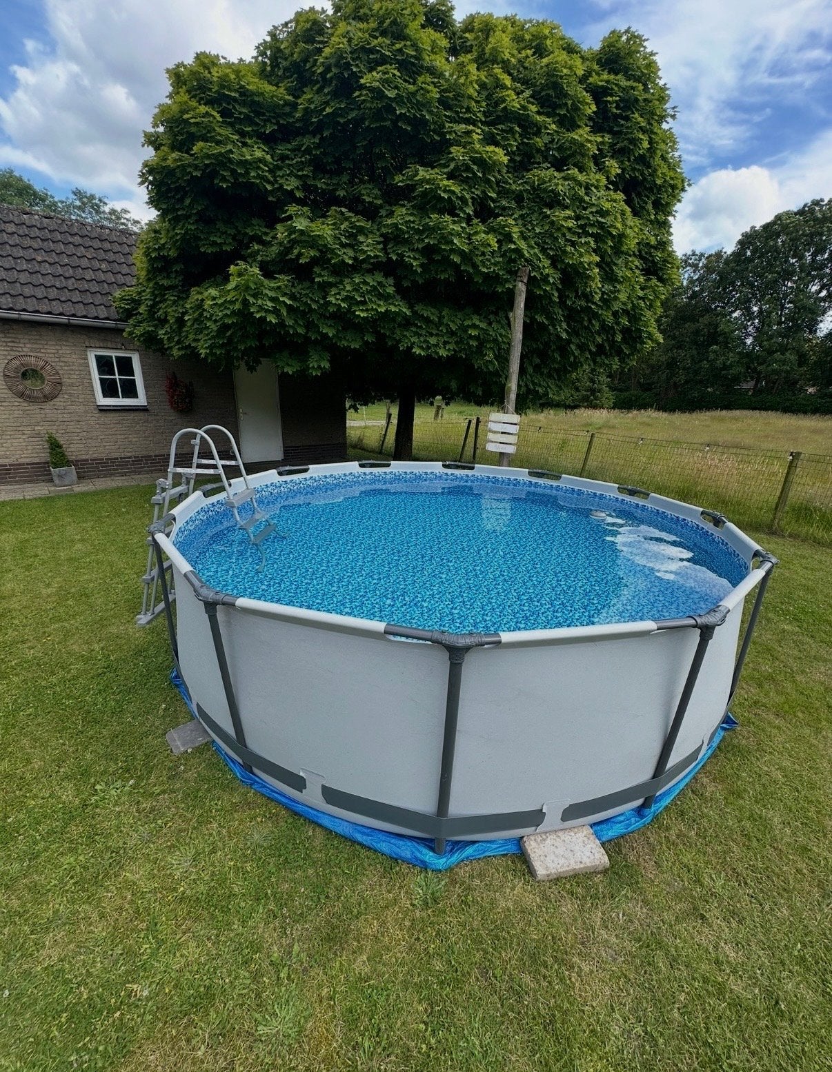 Rond opzetzwembad met ladder en accessoires, Tuin en Terras, Zwembaden, Ophalen, Gebruikt, 80 tot 120 cm, Rond