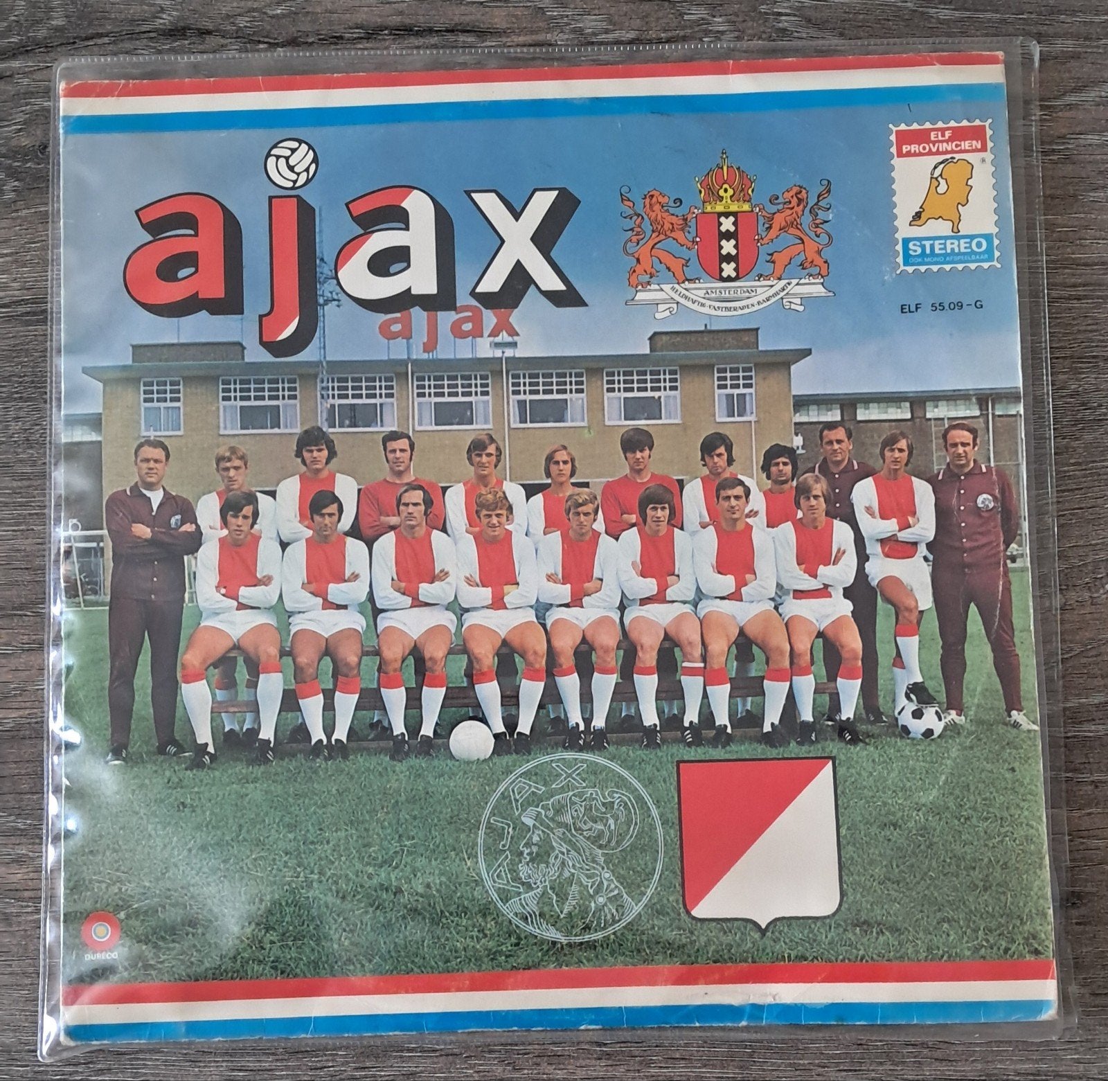Ajax elftal 1970/1971 gesigneerde LP, Ophalen of Verzenden, Gebruikt