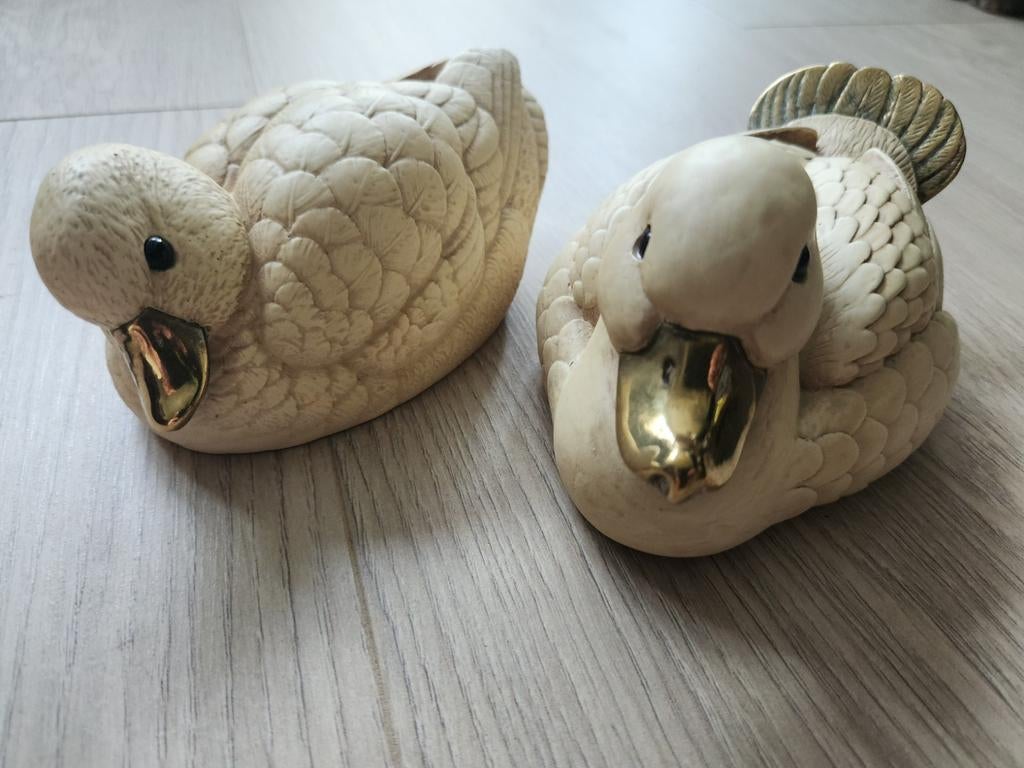 Twee eenden beeldjes van Elli Malavolti - perfecte staat, Verzamelen, Beelden en Beeldjes, Zo goed als nieuw, Dier, Ophalen of Verzenden