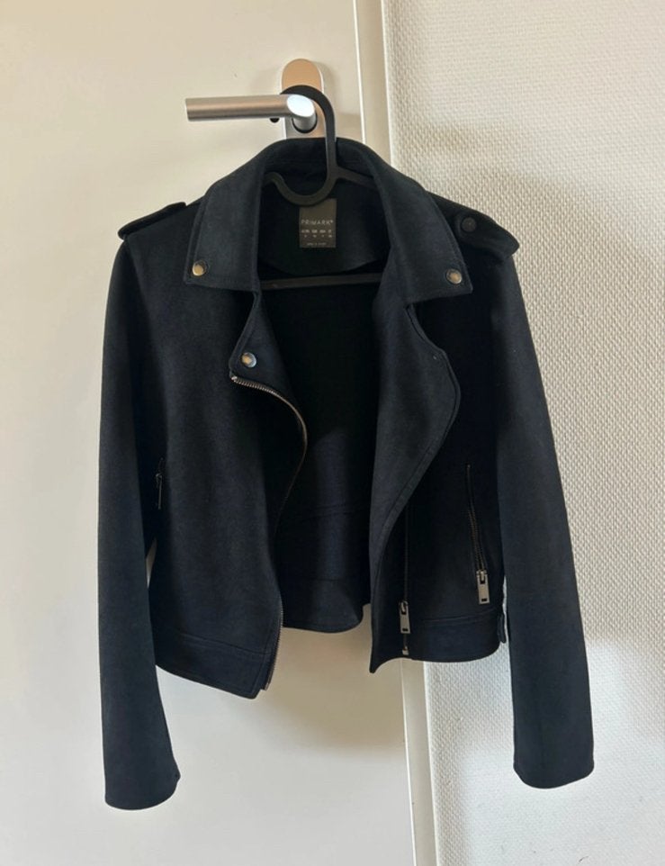 Zwarte biker jack, Ophalen of Verzenden, Gedragen, Maat 36 (S), Zwart
