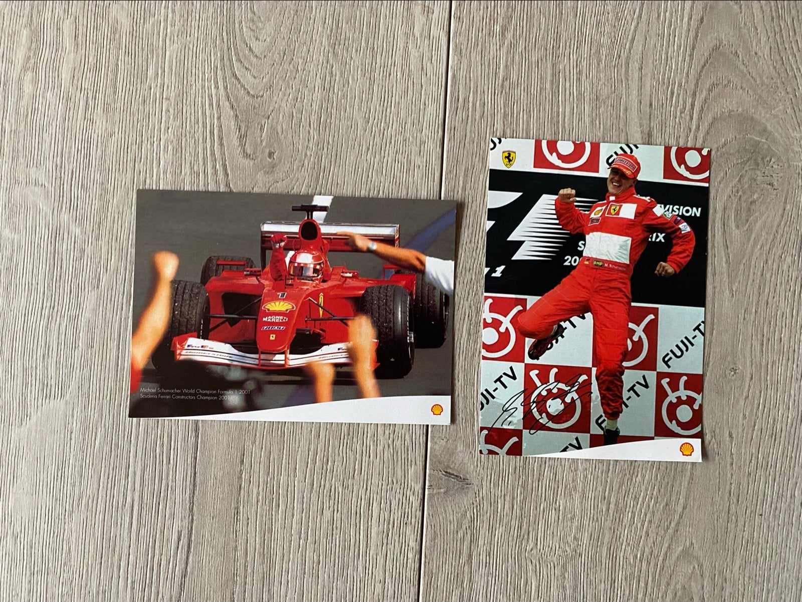 Michael Schumacher Formule 1 Ferrari kaarten (2 stuks), Ophalen of Verzenden, Zo goed als nieuw, Formule 1