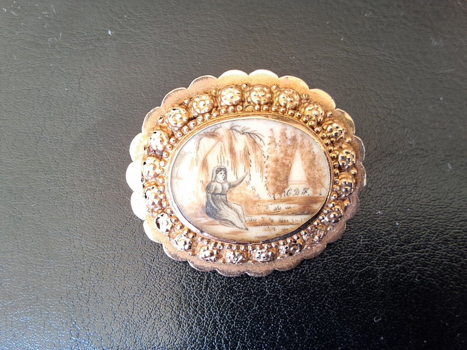 14k Gouden Italiaanse Memoire Broche, Ophalen of Verzenden, Goud, Broche