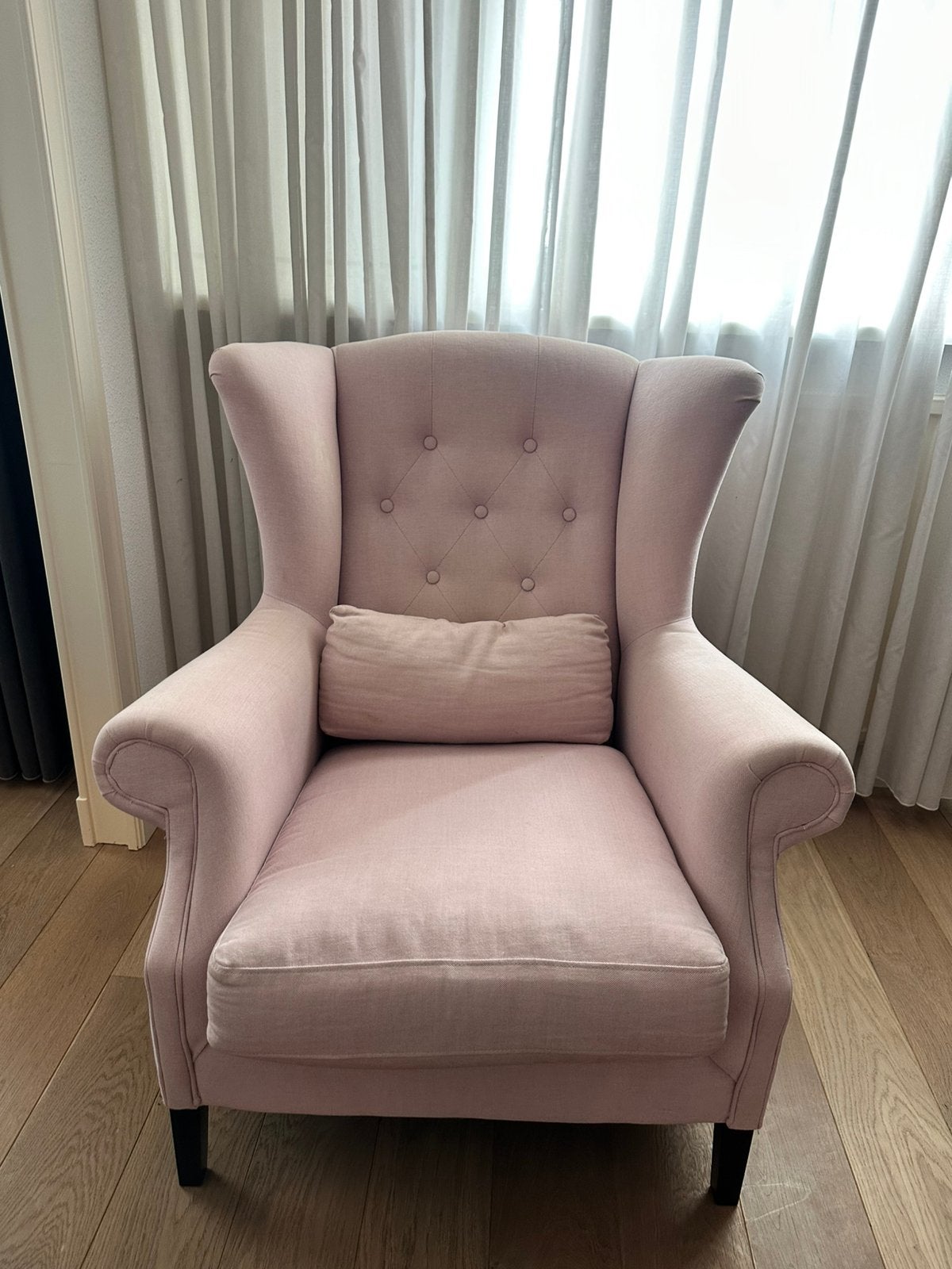 Fauteuil roze, Ophalen, 75 tot 100 cm, Zo goed als nieuw, 75 tot 100 cm