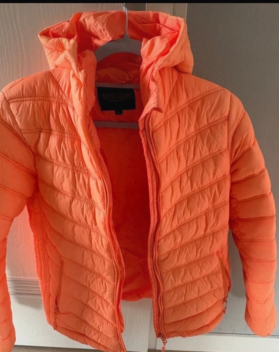 Oranje Cars Jeans gewatteerde jas met capuchon, Kleding | Dames, Jassen | Winter, Ophalen of Verzenden, Zo goed als nieuw, Maat 38/40 (M)