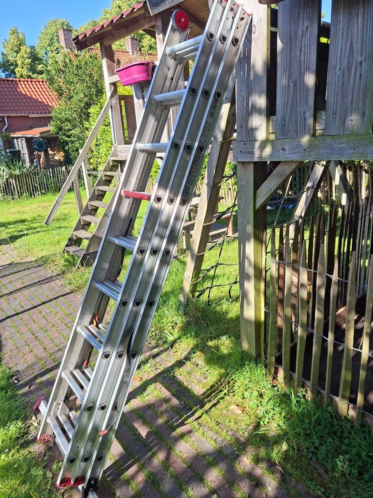 Altrex Drie-delige Reformladder 3x9 sporten ar 3060, Ophalen, Gebruikt, Ladder, Opvouwbaar of Inschuifbaar