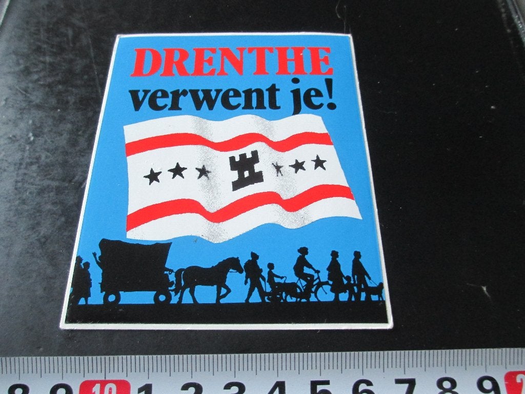 sticker DRENTHE verwent je !  Huifkar fiets wandelen, Ophalen, Zo goed als nieuw