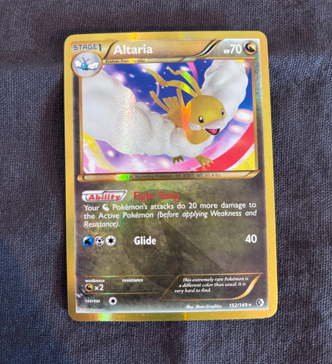 Shiny Altaria Pokémon kaart 152/149 boundaries crossed, Ophalen of Verzenden, Gebruikt, Losse kaart, Foil