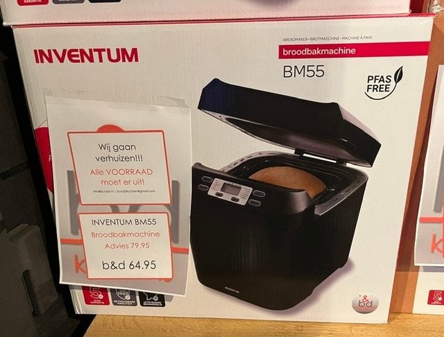 Broodbakmachine Inventum NIEUW in doos BM 55 Showroomverkoop, Witgoed en Apparatuur, Broodbakmachines, Met timer, Meer dan 10 programma's