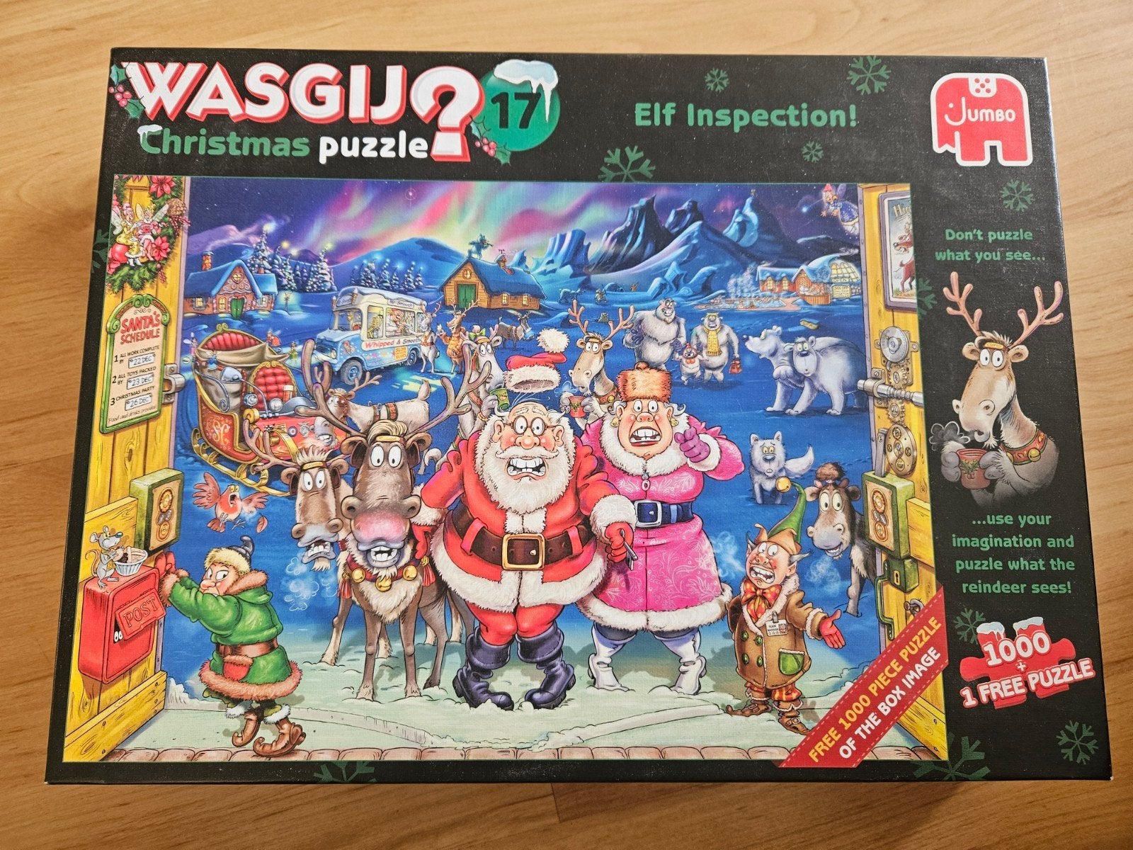 WASGIJ? Christmas #17 Elf Inspection! 1000 stukjes, Ophalen of Verzenden, 500 t/m 1500 stukjes, Zo goed als nieuw, Legpuzzel